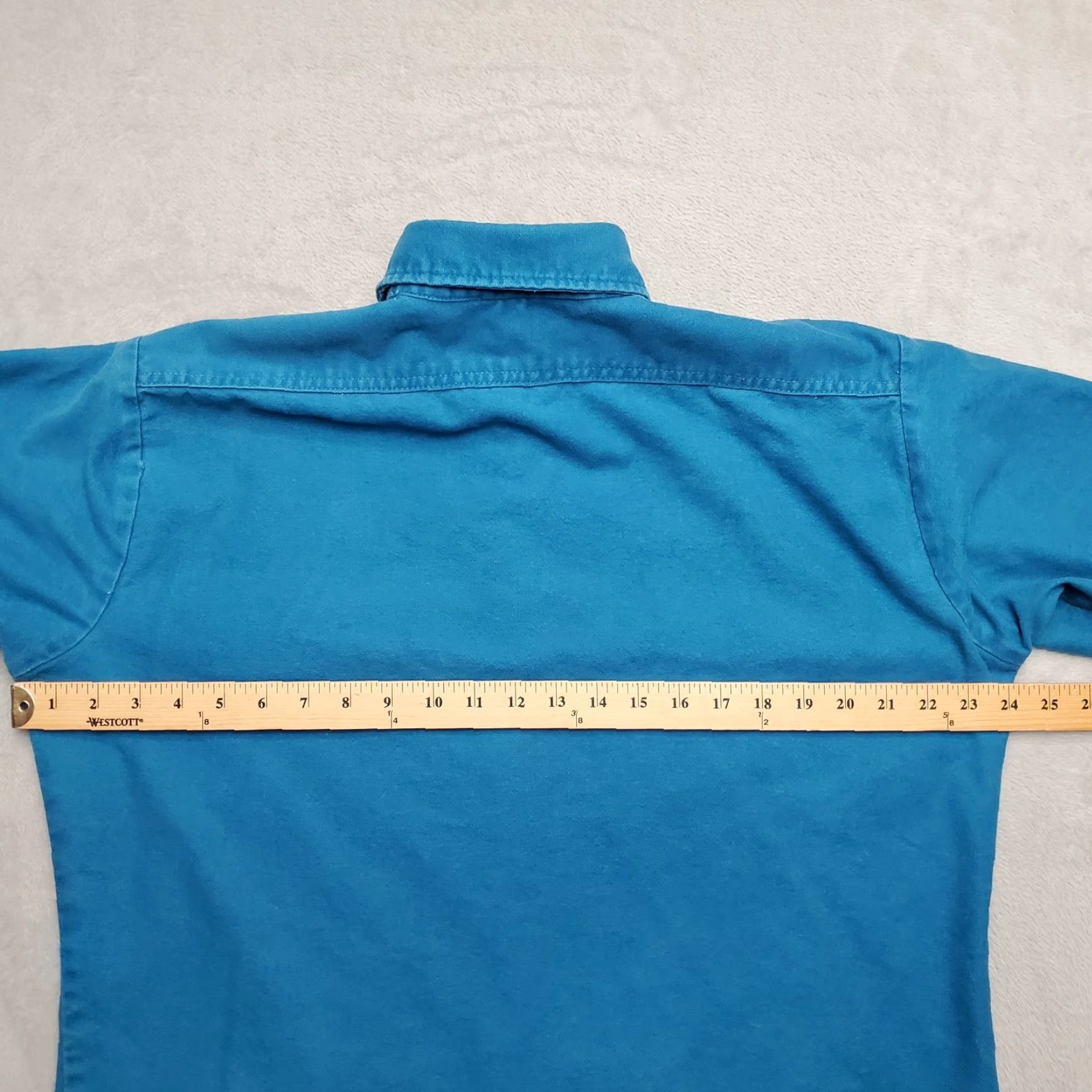 Vintage VINTAGE Field & Stream Shirt Men LT Teal Chamois Long Sleeve Flannel Outdoor Button-Up Pockets Cotton Size US L / EU 52-54 / 3 - 7 Thumbnail
