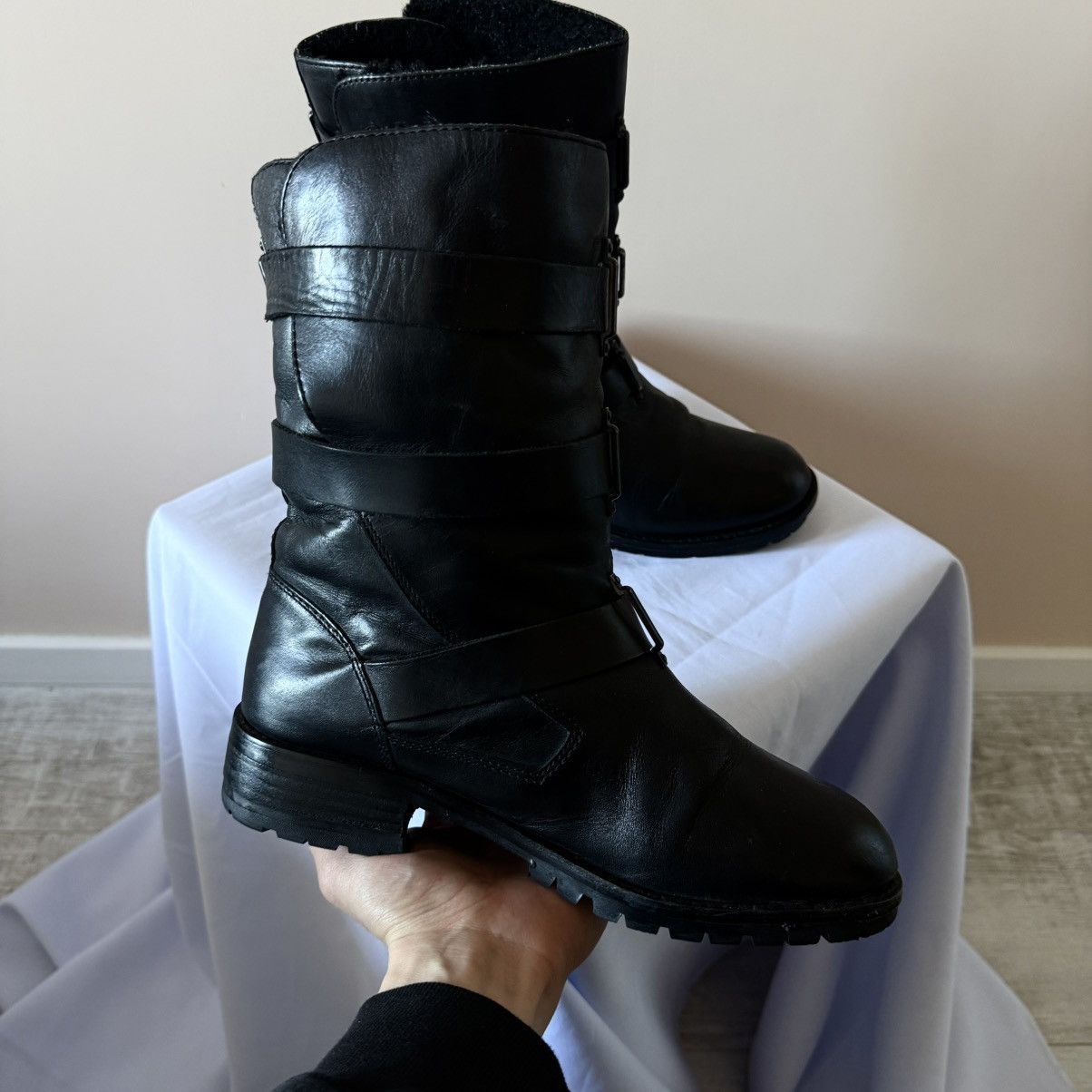 Dirk Bikkembergs 00s Avantgarde Strap Belt Boxing Biker Boots Guidi MoMa Vibe Size US 7 / IT 37 - 8 Thumbnail