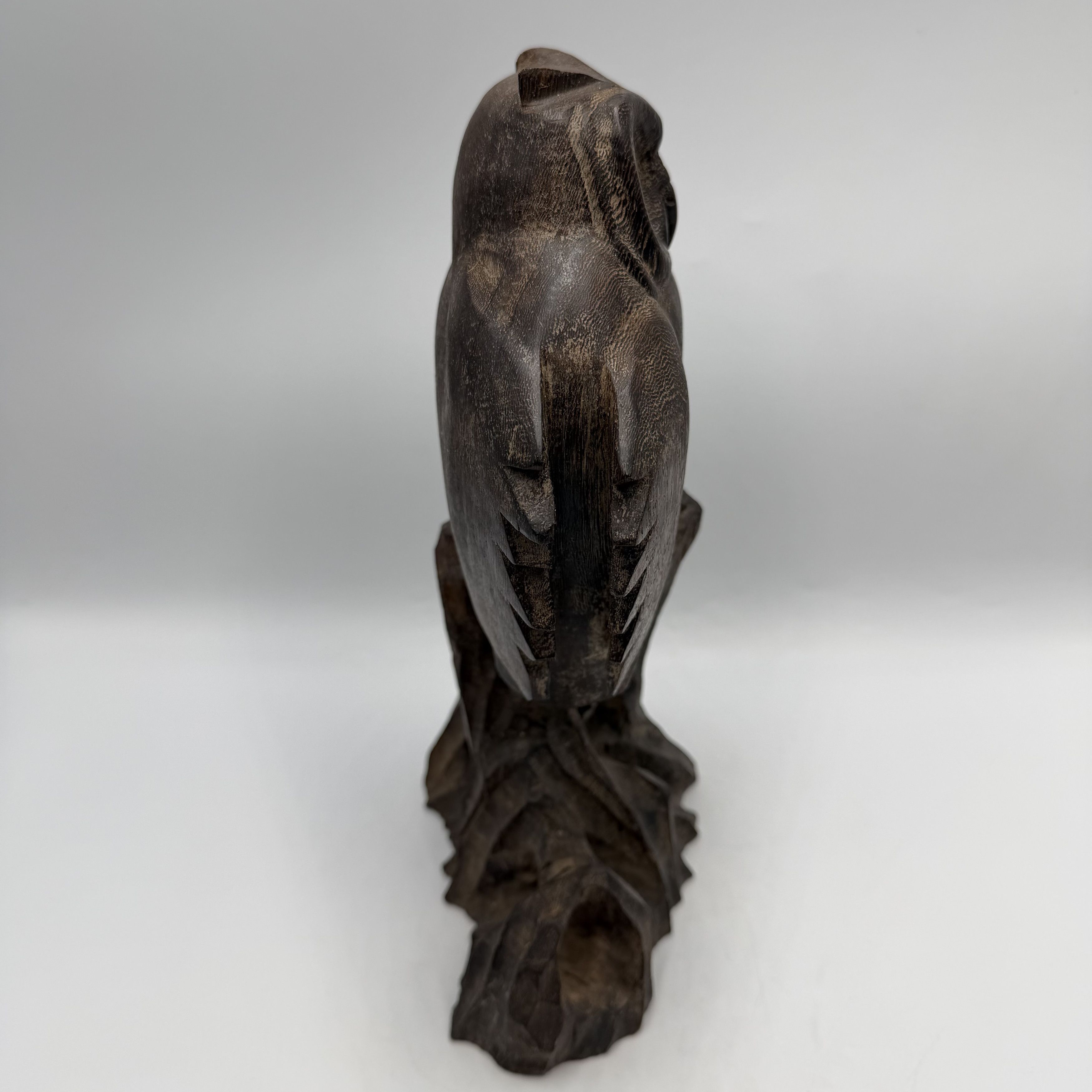 Vintage Vintage Hand Carved Wooden Owl Figurine Folk Art 27cm Size ONE SIZE - 7 Thumbnail