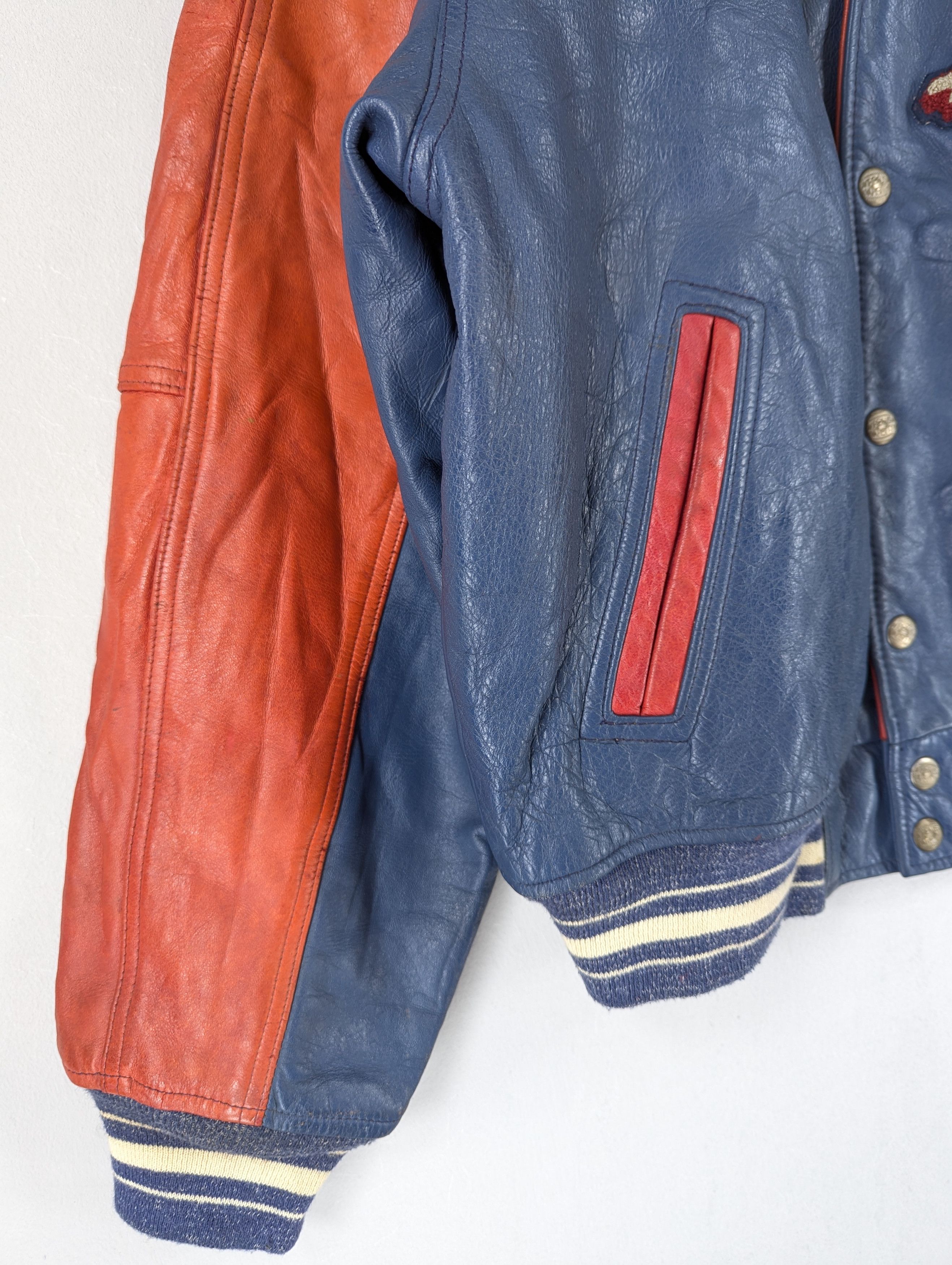 Vintage 90s Avirex Hockey League Varsity Leather Jacket