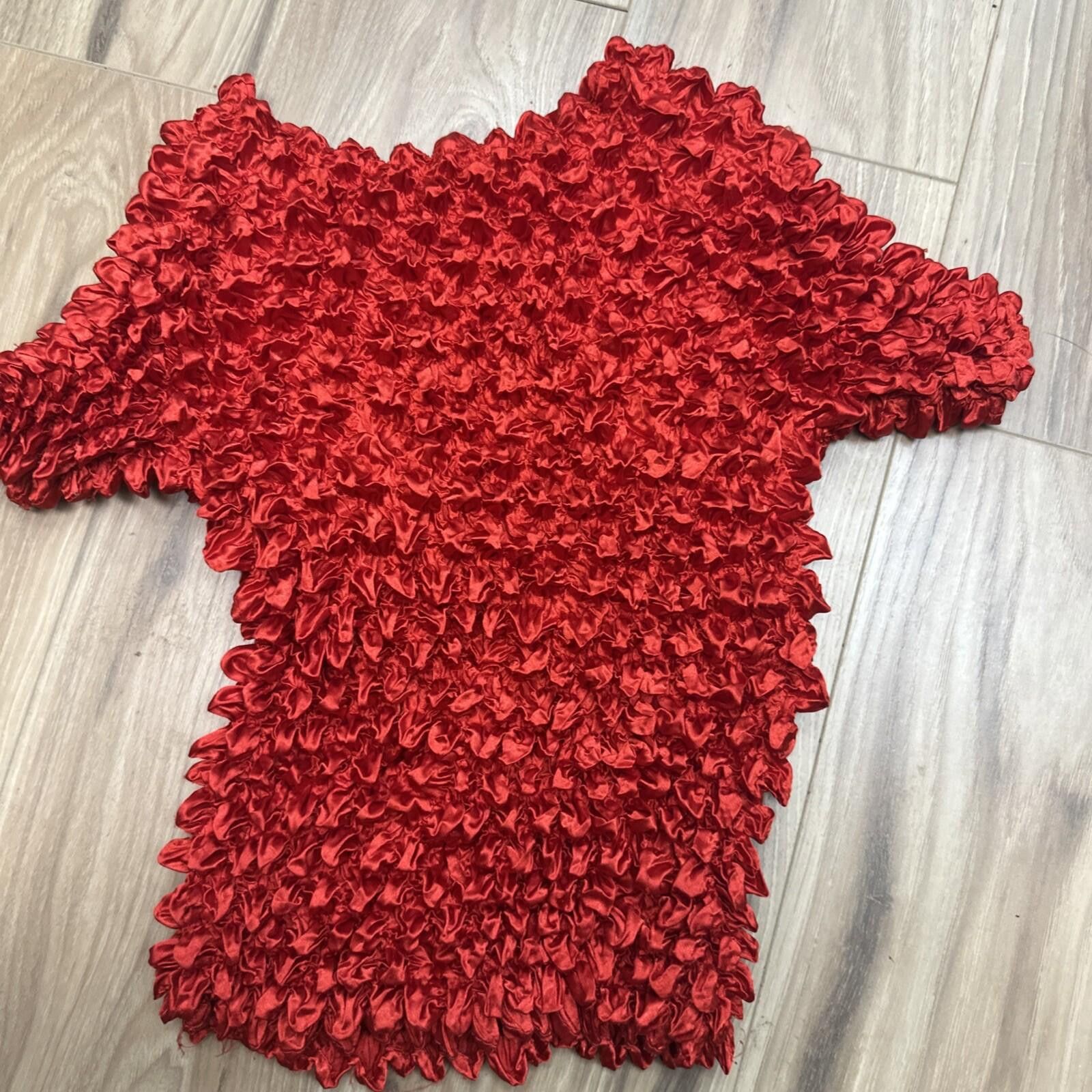 FCUK Vintage Y2K 90s Satin Red Popcorn Magic Stretch Top Fairy Size ONE SIZE - 6 Thumbnail