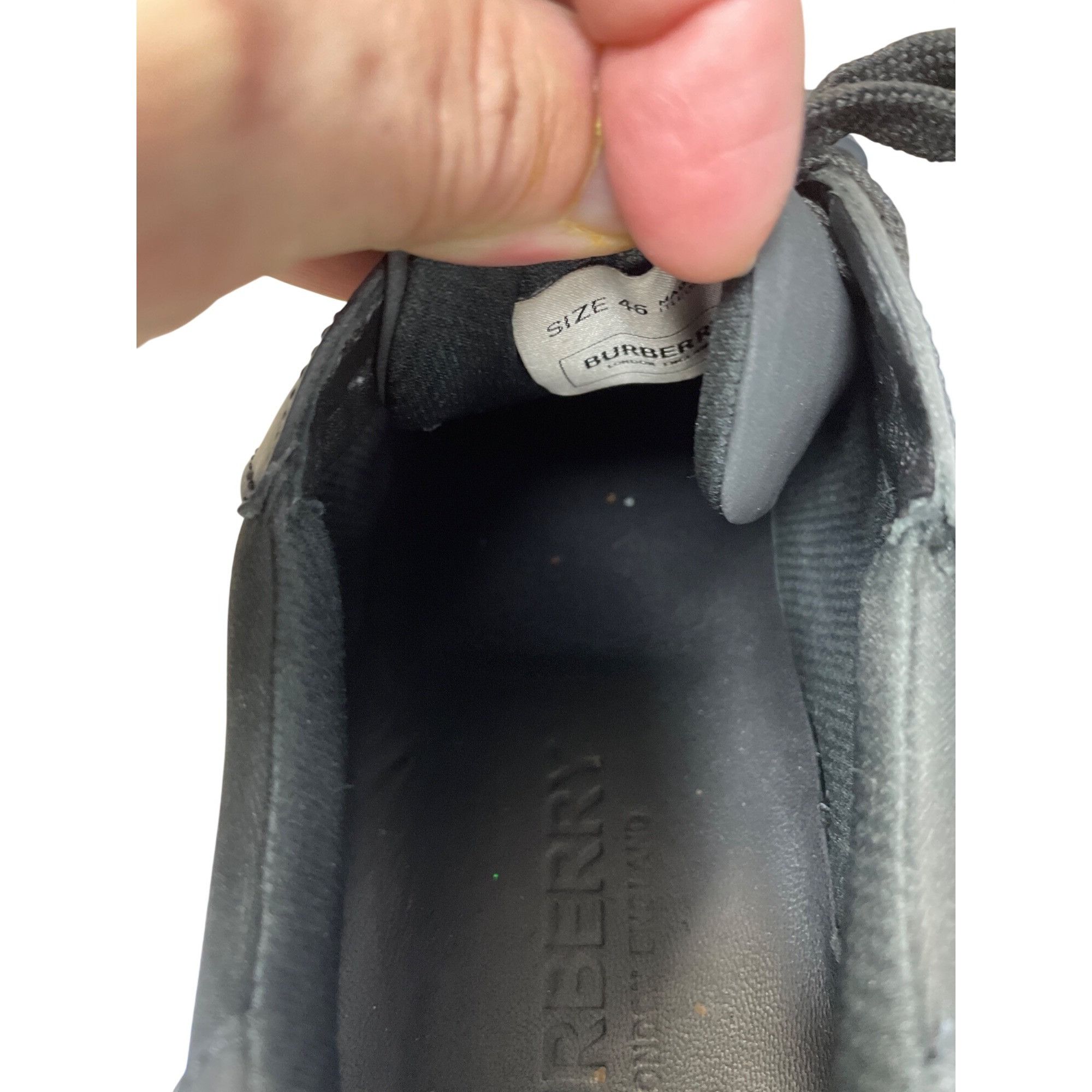 Burberry Burberry Auth Mens Black Kingdom Leather Hook loop Mesh Snea Size US 13 / EU 46 - 9 Thumbnail