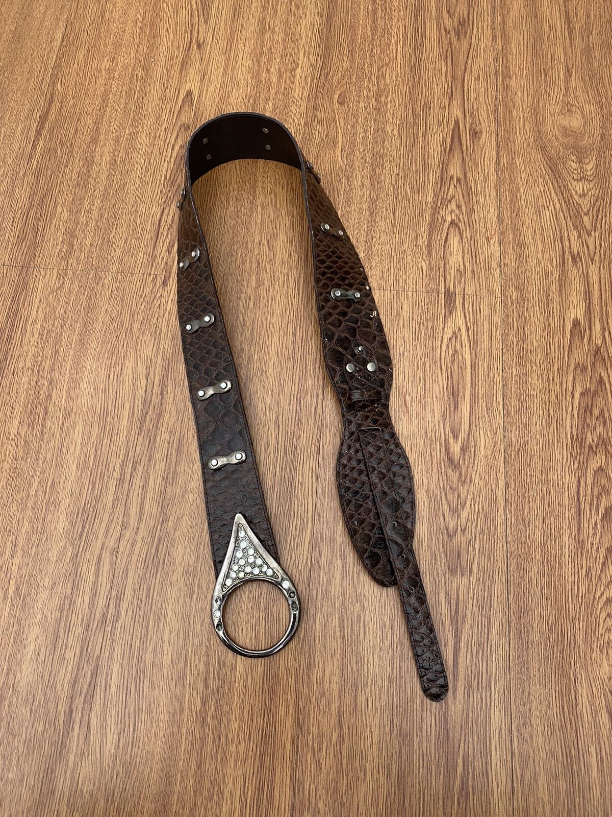 If Six Was Nine × Japanese Brand × Le Grande Bleu (L.G.B.) Crystal studded croc skin belt Size ONE SIZE - 2 Thumbnail
