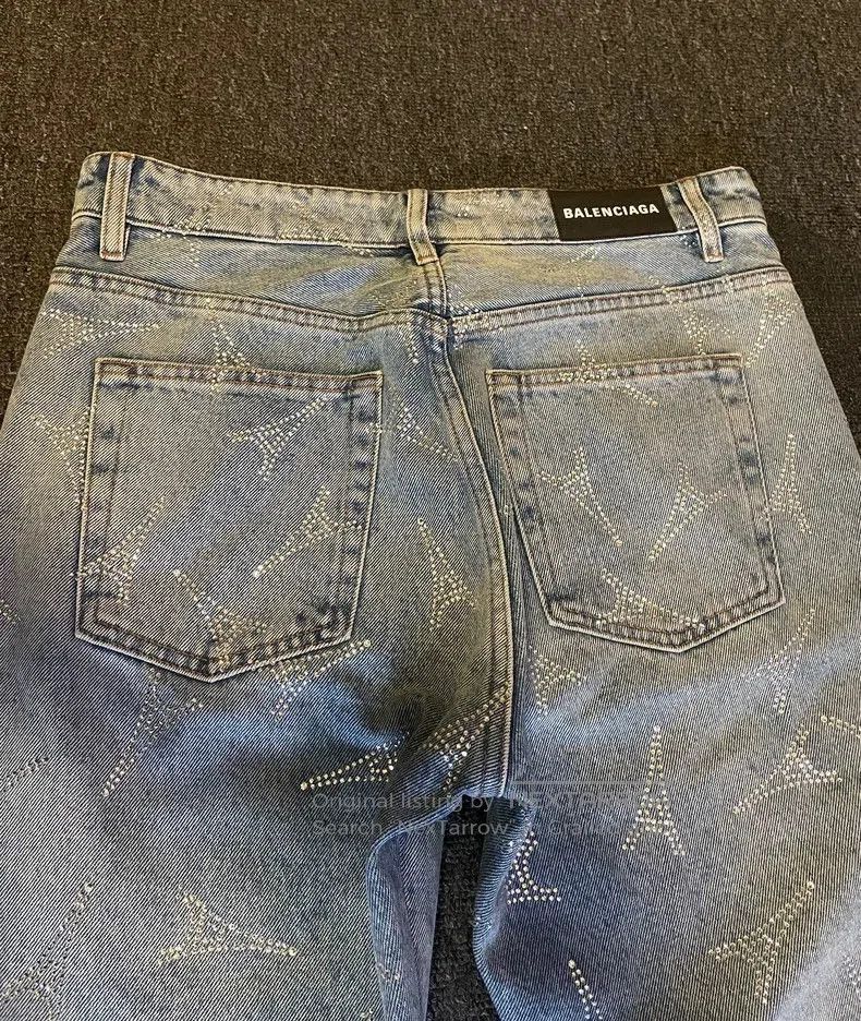 Other Balenciaga Denim Jeans with Paris Tower Rhinestones. Size US 29 - 5 Thumbnail