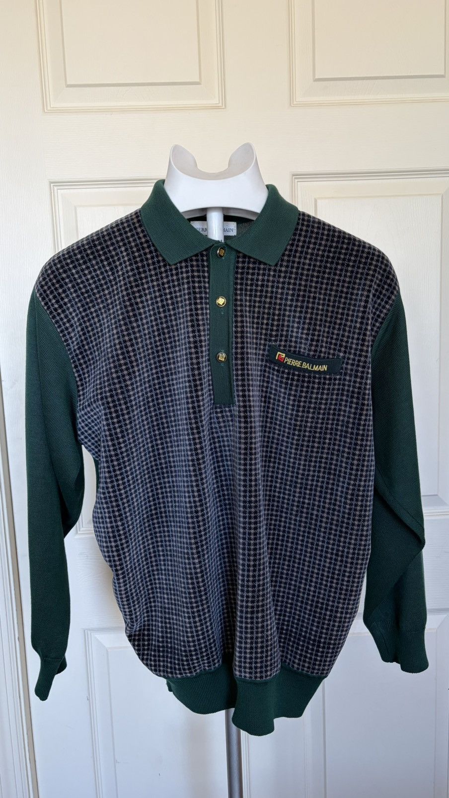 Pierre Balmain Vintage Pierre Balmain Paris Knit Polo Sweater Green Size M Size US M / EU 48-50 / 2 - 4 Thumbnail