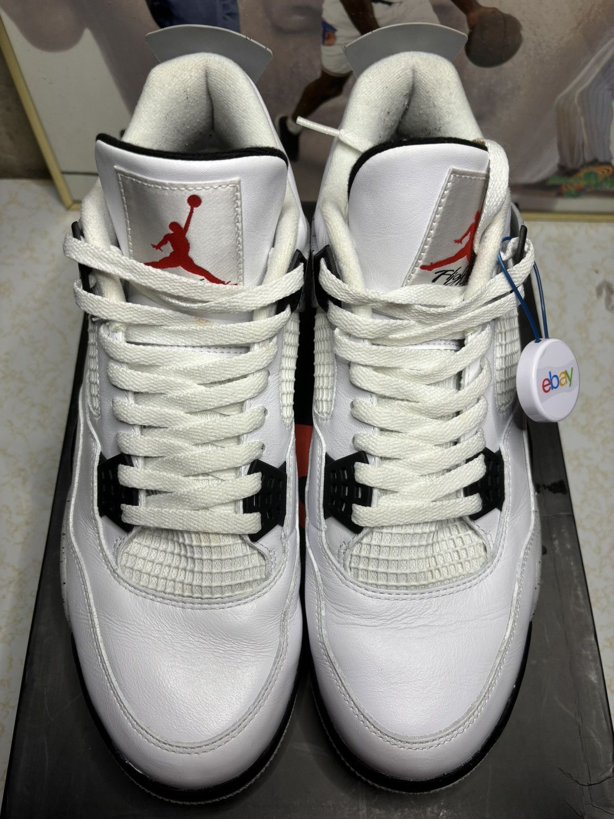 Jordan Brand Air Jordan 4 Retro OG 2016 White Cement 2016 Size US 13 / EU 46 - 2 Thumbnail