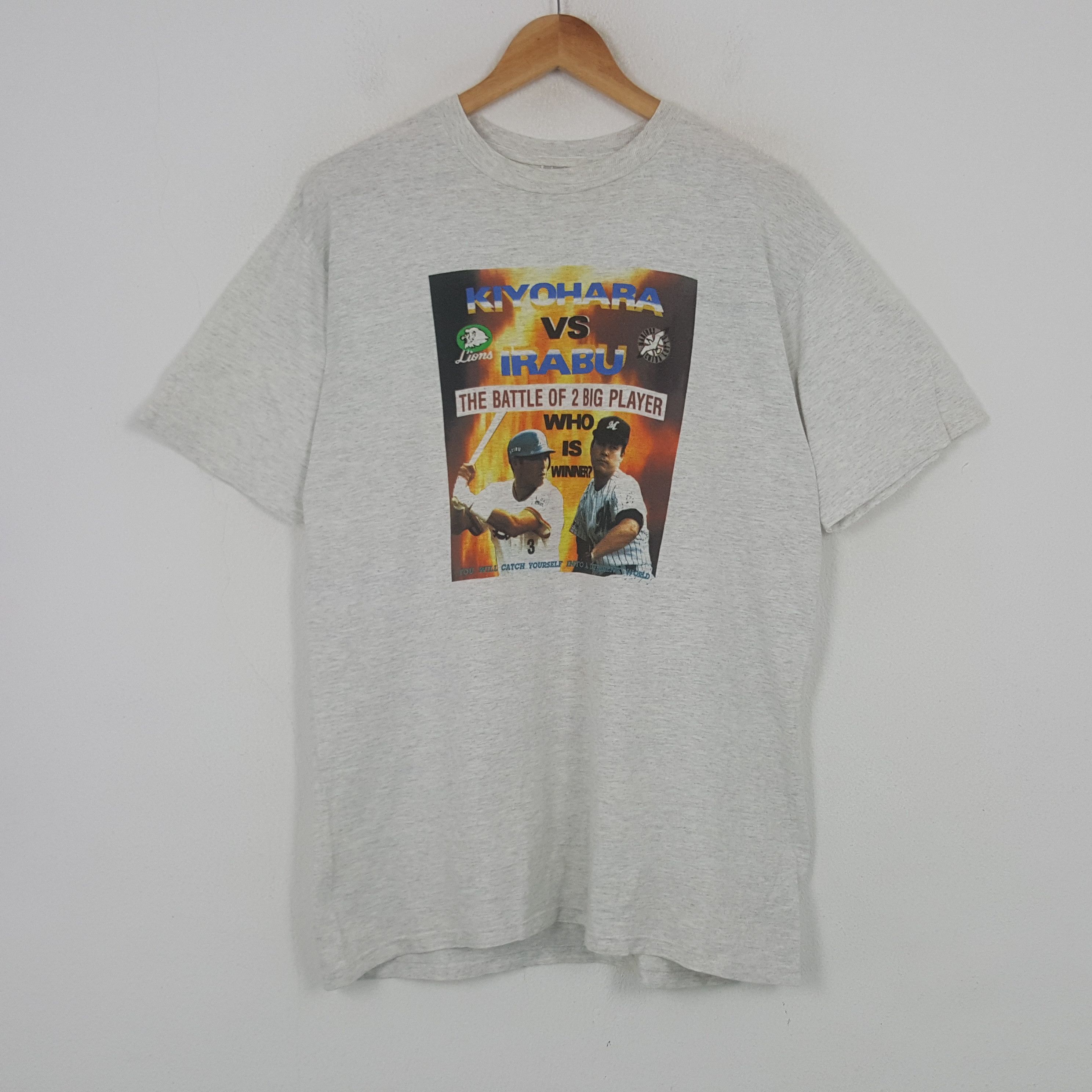 Jerzees Vintage Lions Baseball Kiyohara VS Irabu Tshirt RR24 Size US L / EU 52-54 / 3 - 1 Thumbnail