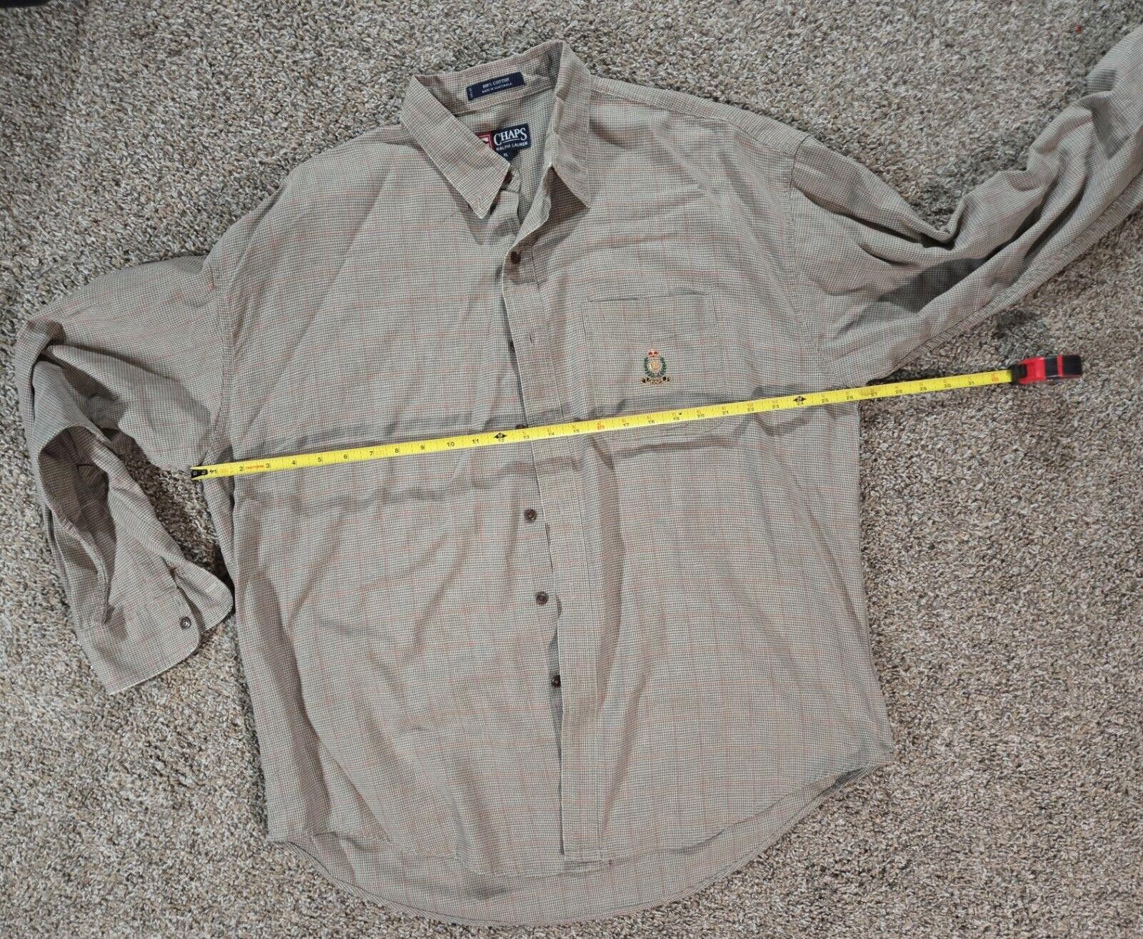 Chaps Khaki Red Plaid Chaps Ralph Lauren Button Up Dress Shirt XL Size US XL / EU 56 / 4 - 6 Thumbnail
