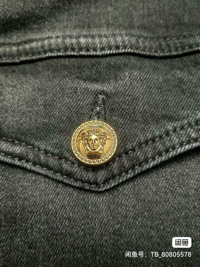 Versace Versace A denim jacket with a lapel single breast and long Size US M / EU 48-50 / 2 - 3 Thumbnail