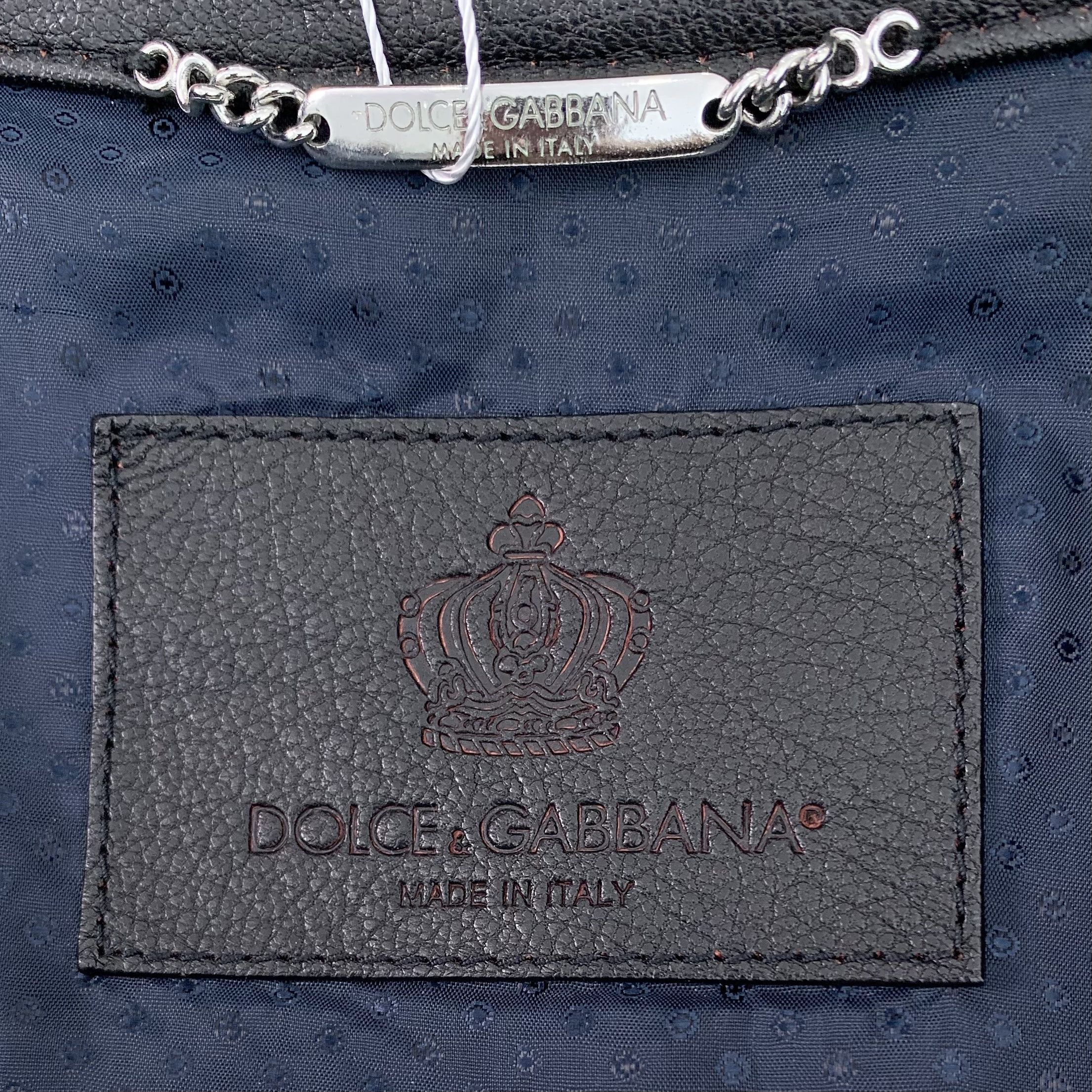 Dolce & Gabbana Dolce & Gabbana Black Lambskin Zip Leather Jacket (Size M) Size US M / EU 48-50 / 2 - 2 Thumbnail