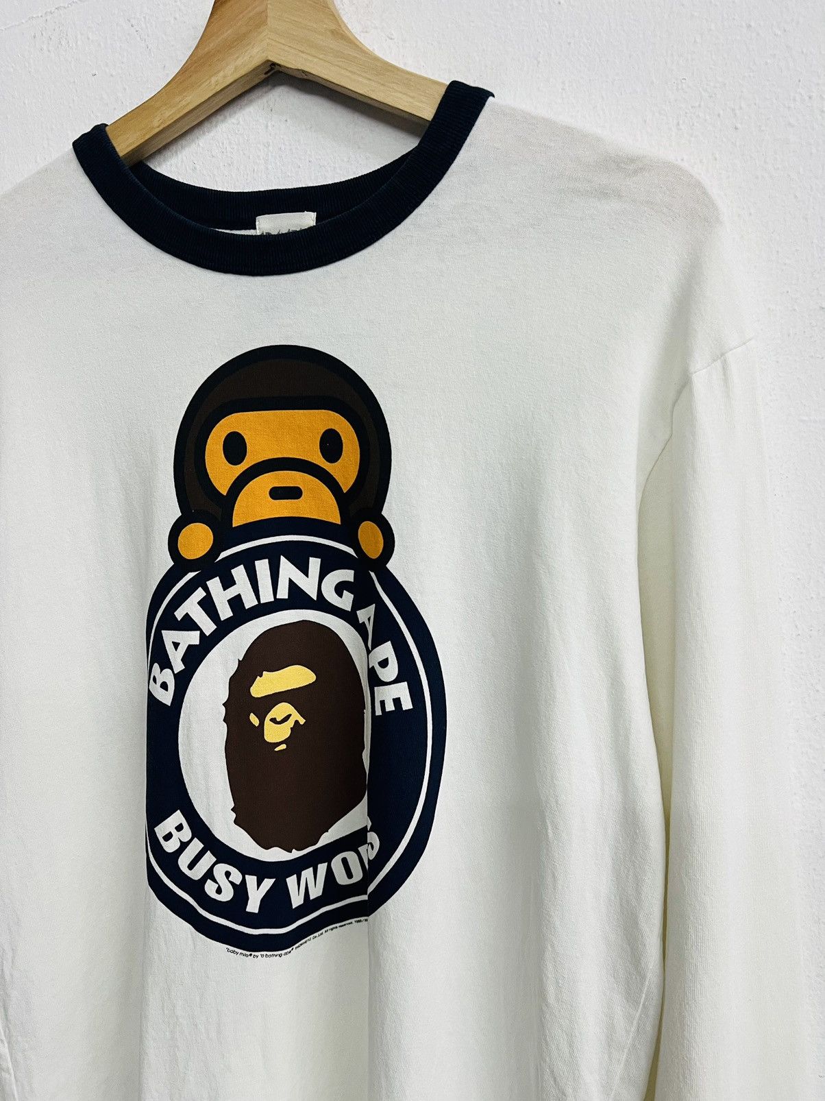Bape Bape x Baby Milo College Logo Longsleeve Tee Size US M / EU 48-50 / 2 - 3 Thumbnail