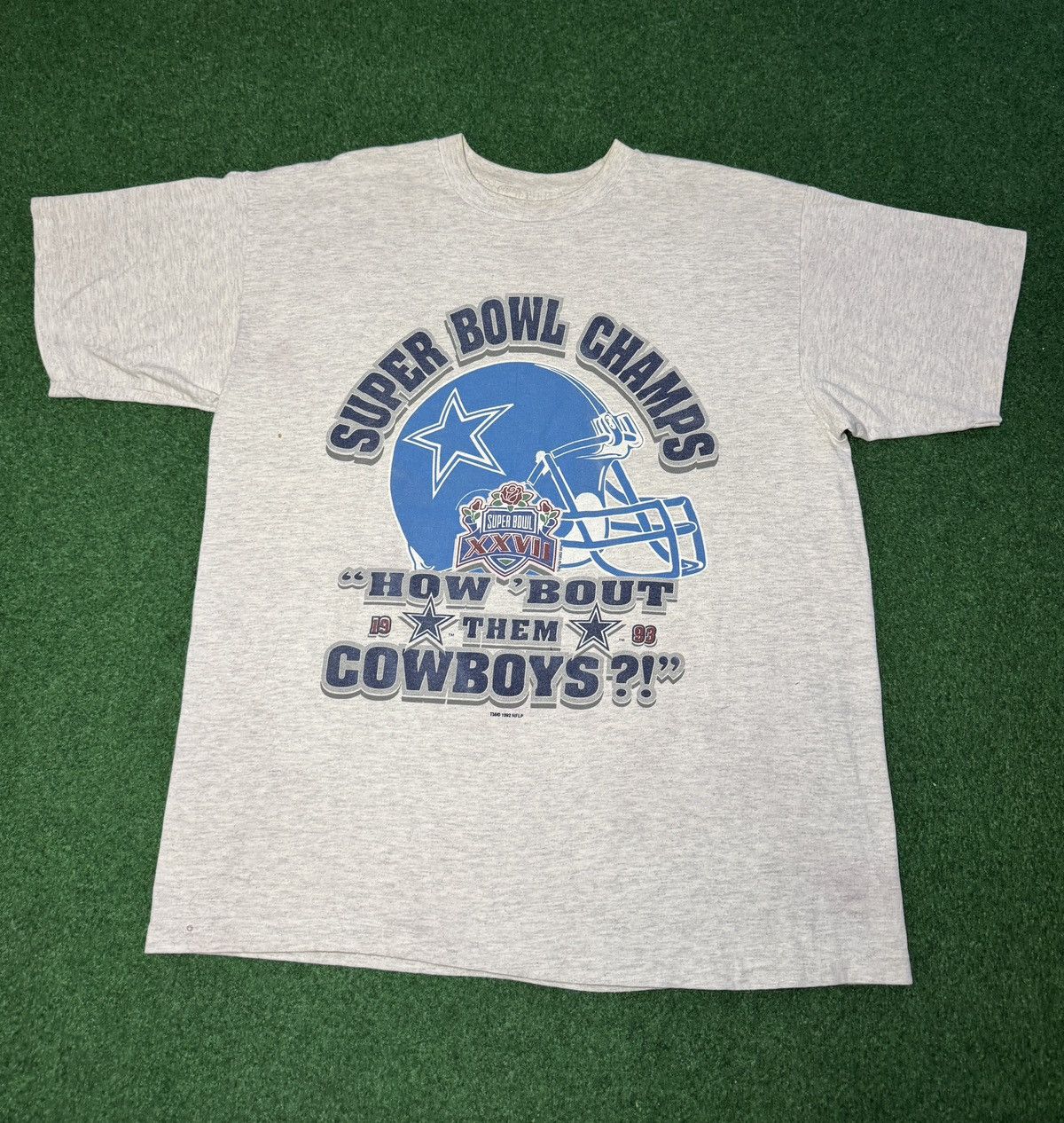 Salem Sportswear Vintage 90s How Bout Them Dallas Cowboys Superbowl T Shirt Size US XL / EU 56 / 4 - 1 Thumbnail