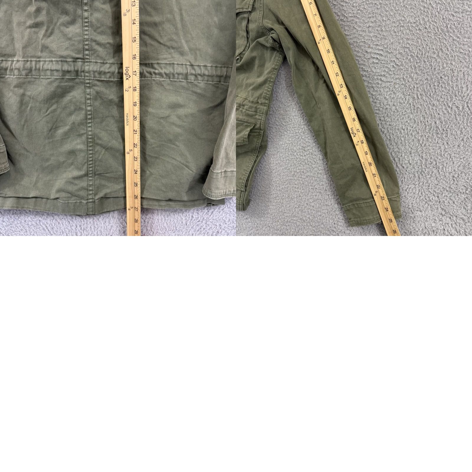 Old Navy VINTAGE Old Navy Jacket Womens Medium Green Zip Snap Hooded Utility Military Y2K Size M / US 6-8 / IT 42-44 - 9 Thumbnail