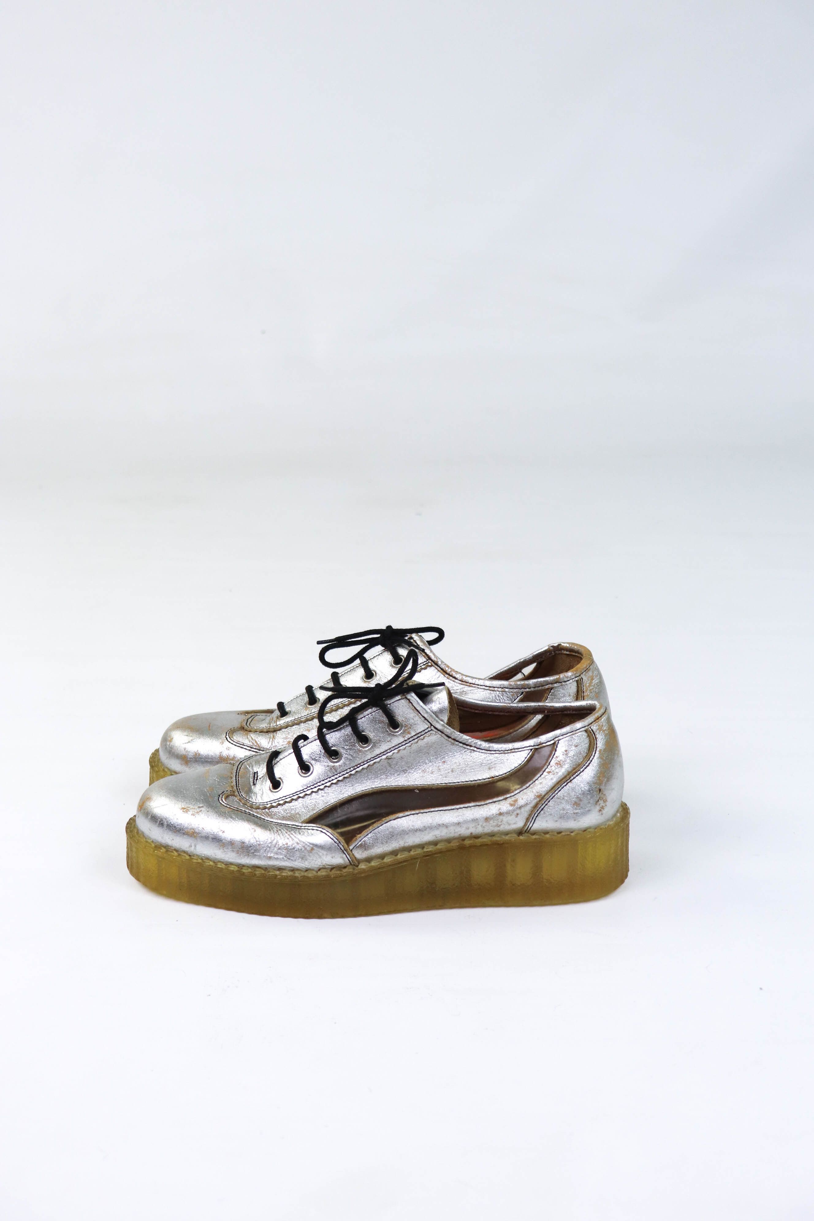 Other Red Or Dead Vintage Made in England Silver Leather Shoes Size US 9 / EU 42 - 3 Thumbnail