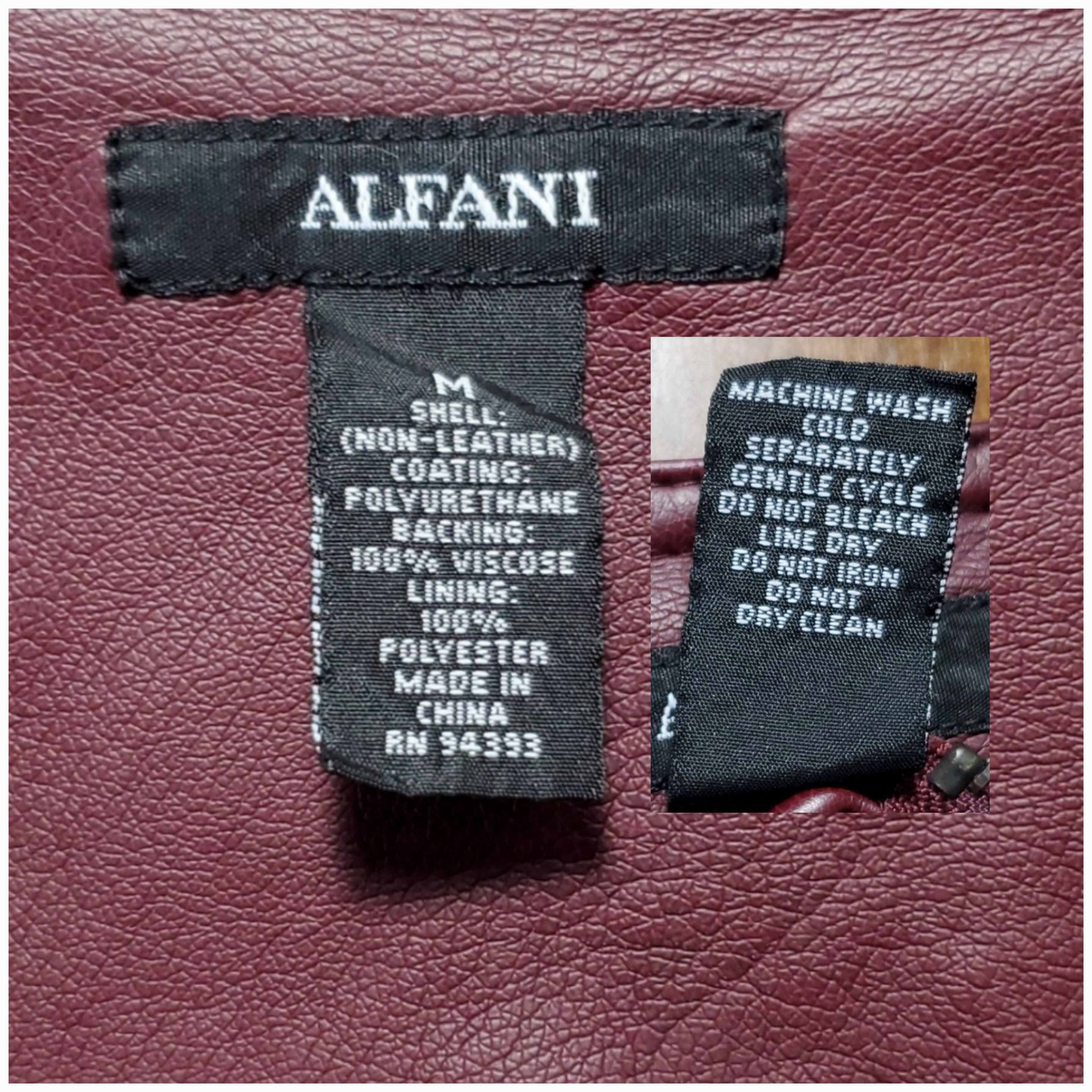 Alfani Alfani Size M NEW Moto Jacket Faux Leather Burgundy Quilted Size M / US 6-8 / IT 42-44 - 9 Thumbnail