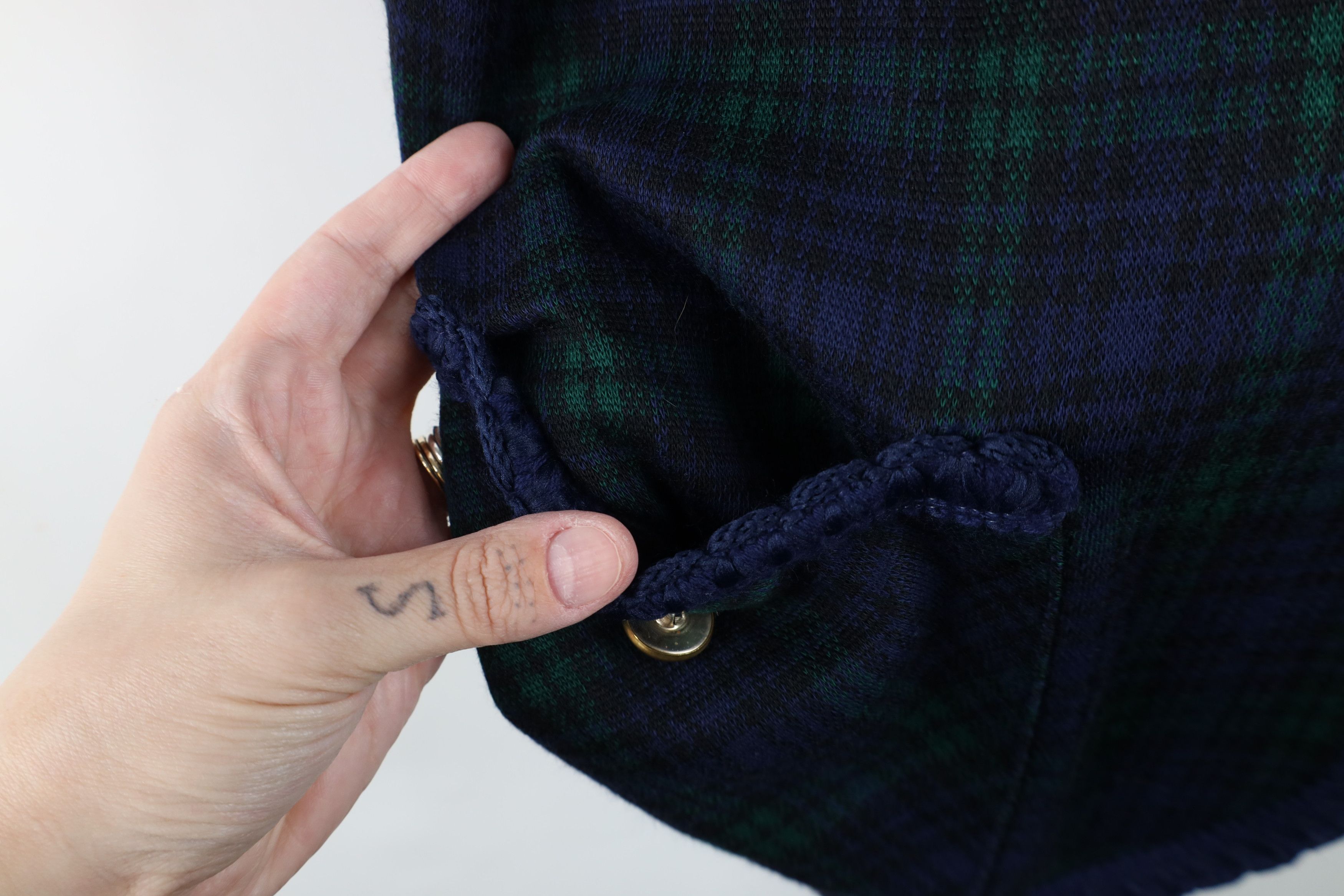 Vintage Vintage 90s Streetwear Blazer Cardigan Sweater Plaid USA Size XXL / US 16-18 / IT 52-54 - 7 Thumbnail