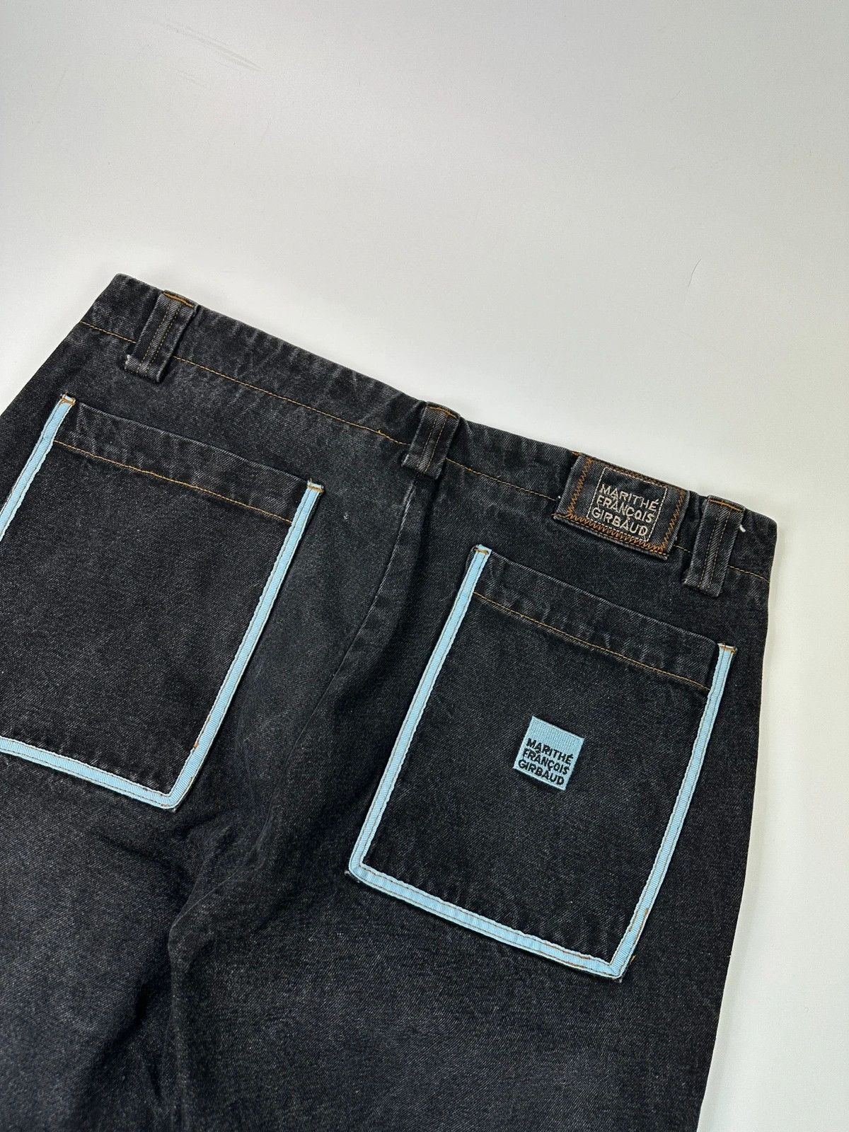 Marithe + Francois Girbaud Marithé + François Black & Blue Baggy Velcro Denim Pants Size US 36 / EU 52 - 7 Thumbnail