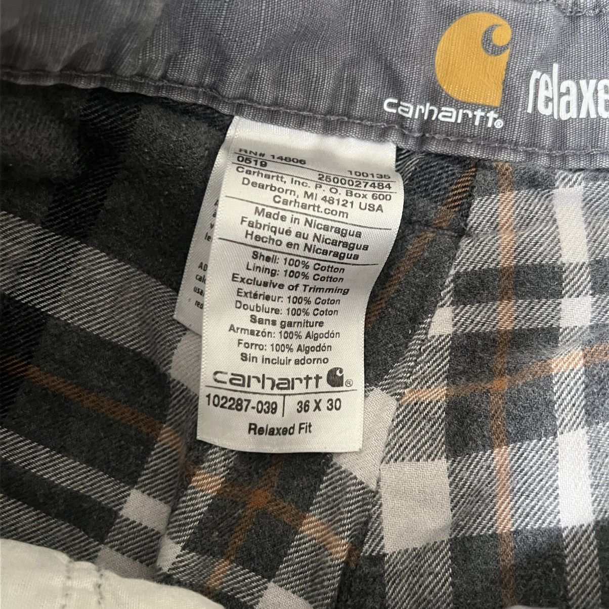 Carhartt Carhartt Cargo Pants Men's 32x30 Gray Ripstop Flannel Lined Size US 32 / EU 48 - 7 Thumbnail