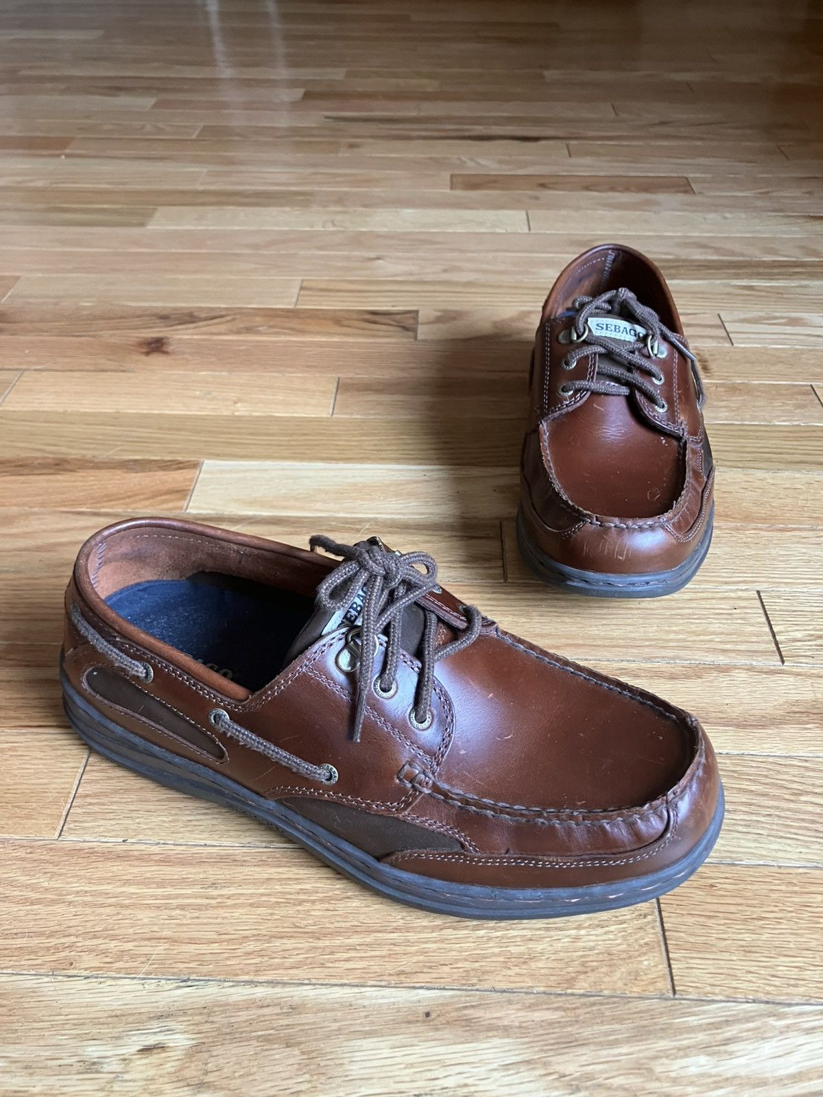 Sebago VTG Men’s Sebago Clovehitch II Brown Leather Loafers sz 10WW Size US 10 / EU 43 - 4 Thumbnail