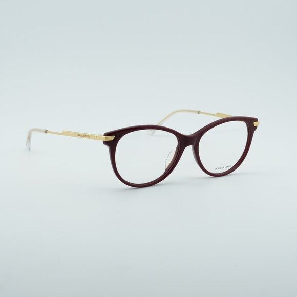 Bottega Veneta Bottega Veneta BV1039O 004 Eyeglasses Burgundy/Gold 53mm Size ONE SIZE - 1 Thumbnail