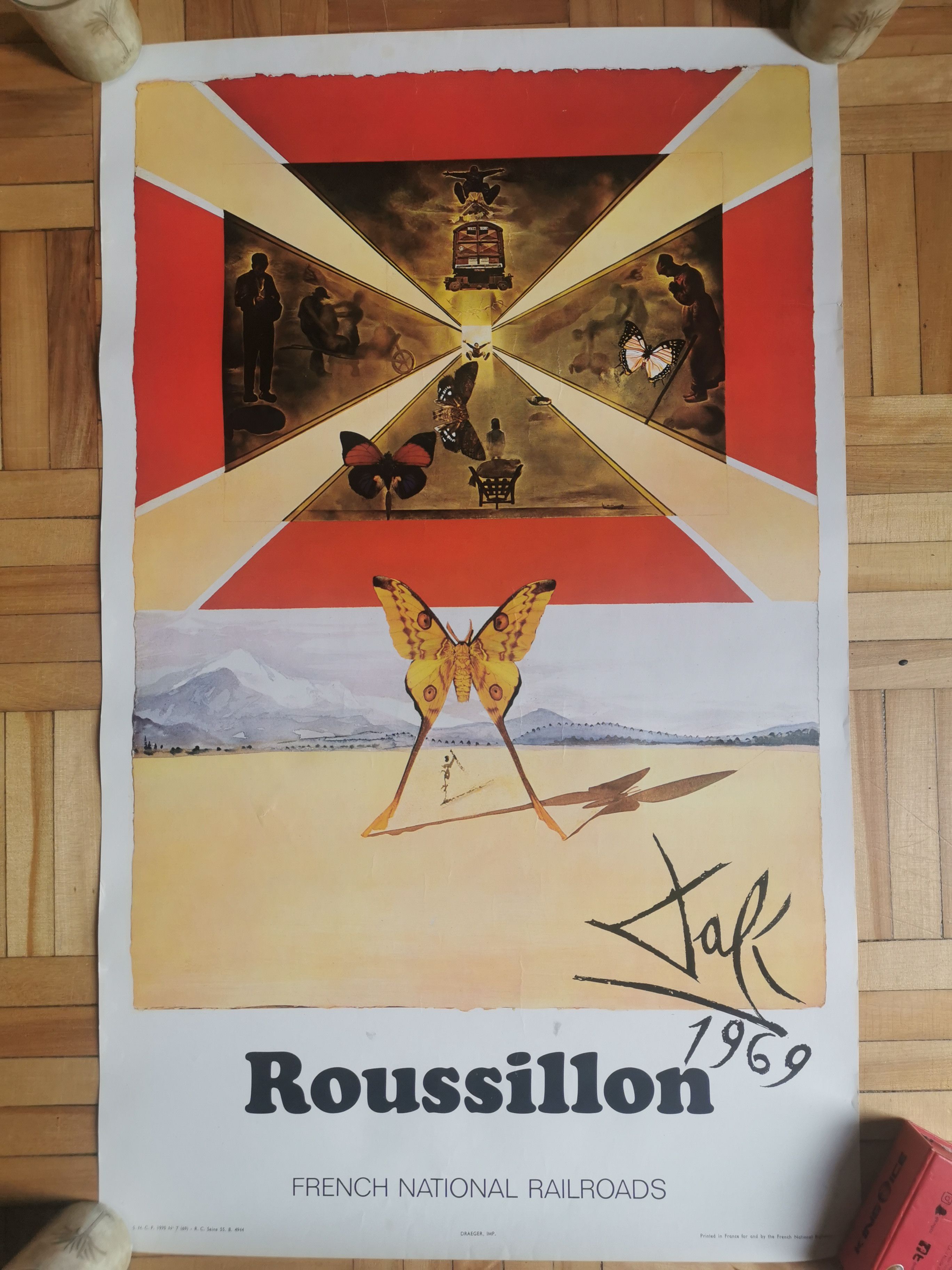 image of Vintage 1969 Salvador Dali Roussillon Lithograph/poster, Men's