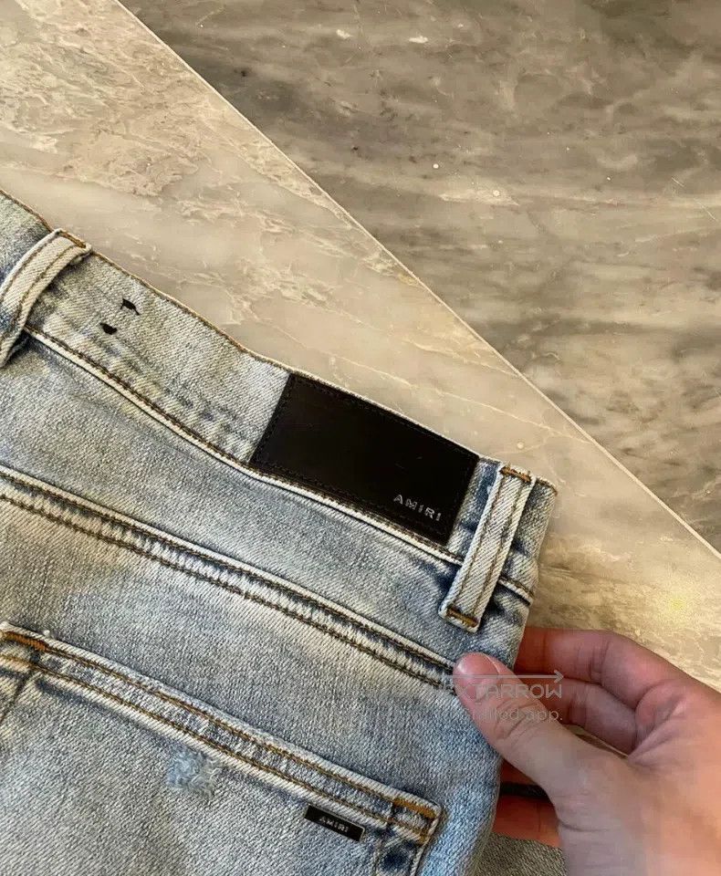 Amiri Amiri Size 30 Snow leopard print distressed blue jeans Size US 30 / EU 46 - 3 Thumbnail