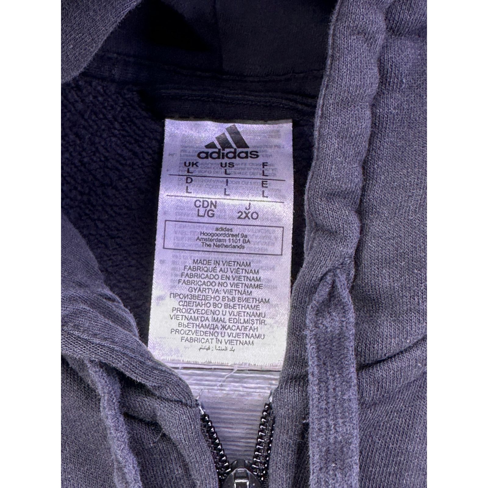 Adidas Adidas Black and White Zip Up Hoodie Size Large Size US L / EU 52-54 / 3 - 5 Thumbnail