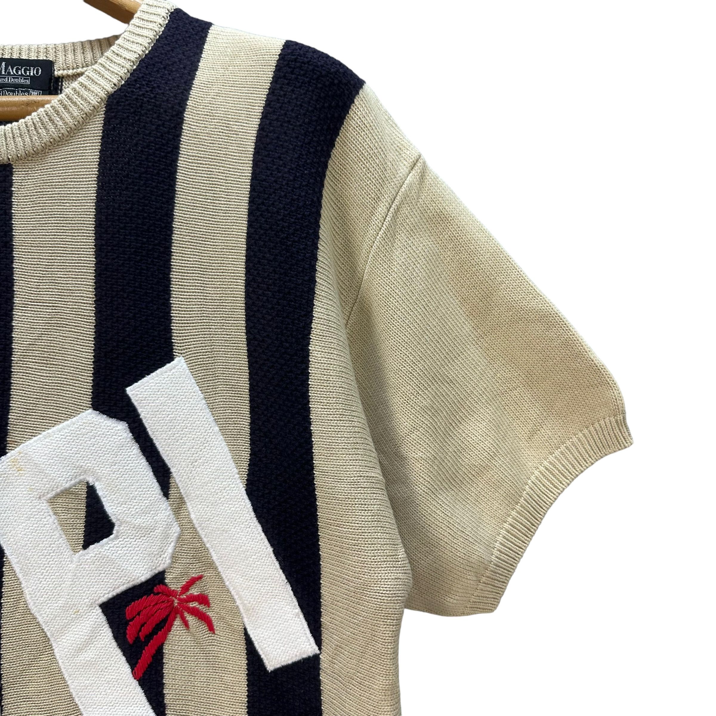 Japanese Brand DI MAGGIO MIXED DOUBLES STRIPED KNITTED SWEATER #8726-023 Size US M / EU 48-50 / 2 - 6 Thumbnail
