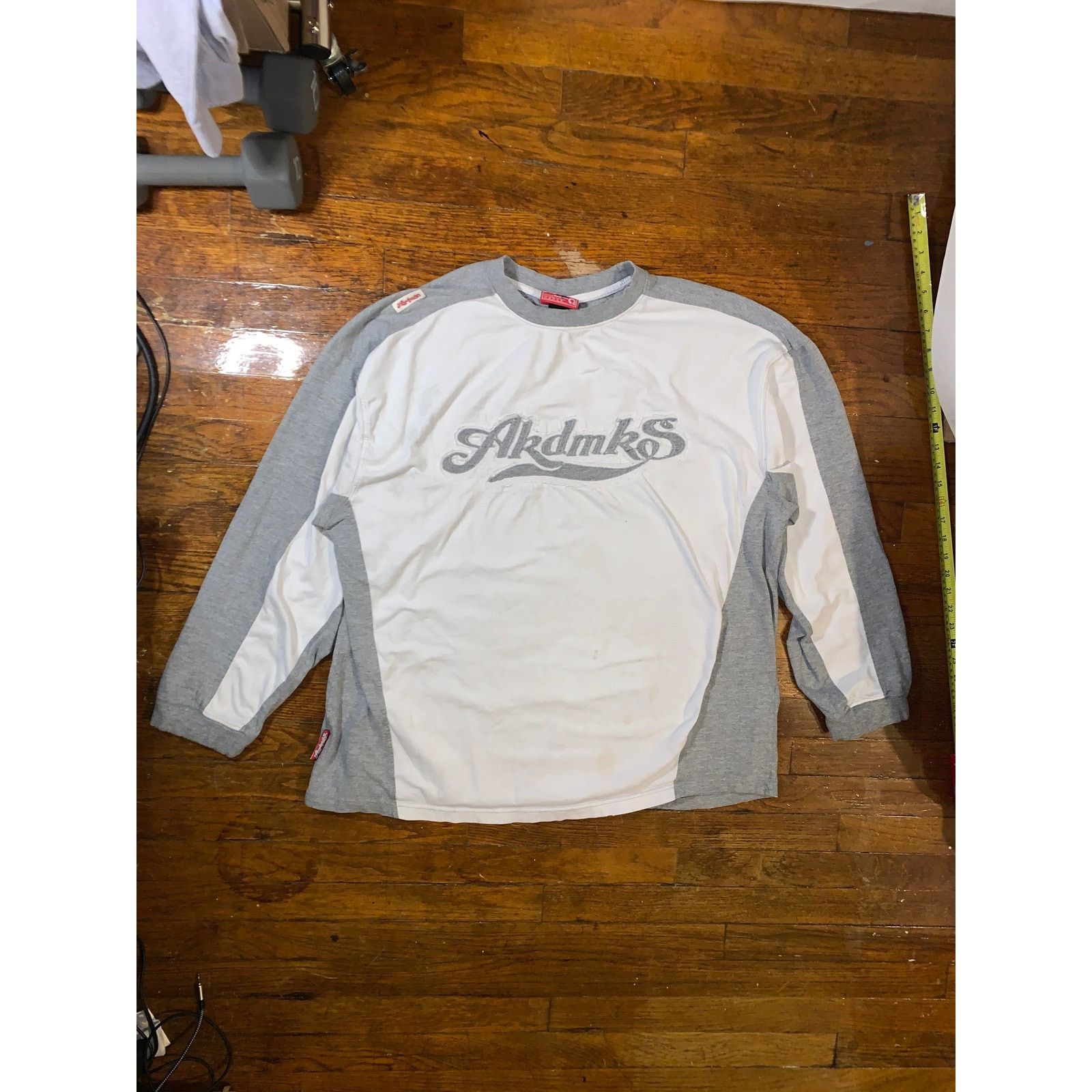 Akademiks × Vintage Y2K Akademiks Long Sleeve T Shirt 2XL Grey White Baggy Size US XXL / EU 58 / 5 - 1 Thumbnail