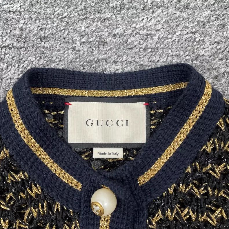 Gucci Gucci Striped hollowed-out small fragrant jacket 2504-Nexta Size S / US 4 / IT 40 - 3 Thumbnail