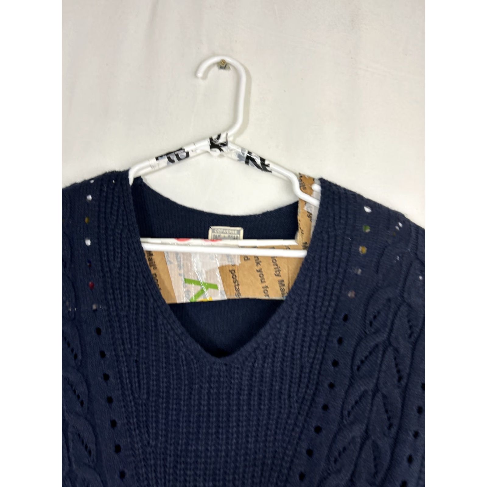 Converse Converse One Star Womens Sweater V-Neck Pullover Navy Blue M Size M / US 6-8 / IT 42-44 - 3 Thumbnail