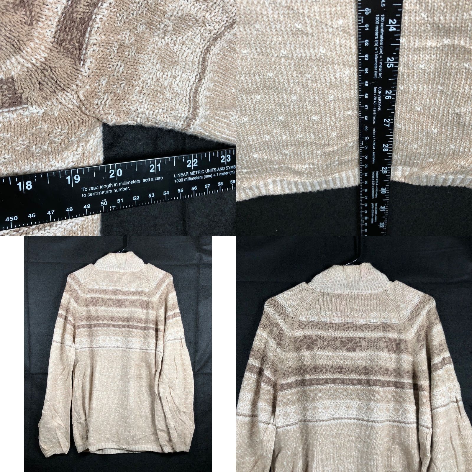 Croft & Barrow Croft & Barrow Womens Sweater Brown Mock Neck Button Accents Pullover Large Size L / US 10 / IT 46 - 8 Thumbnail