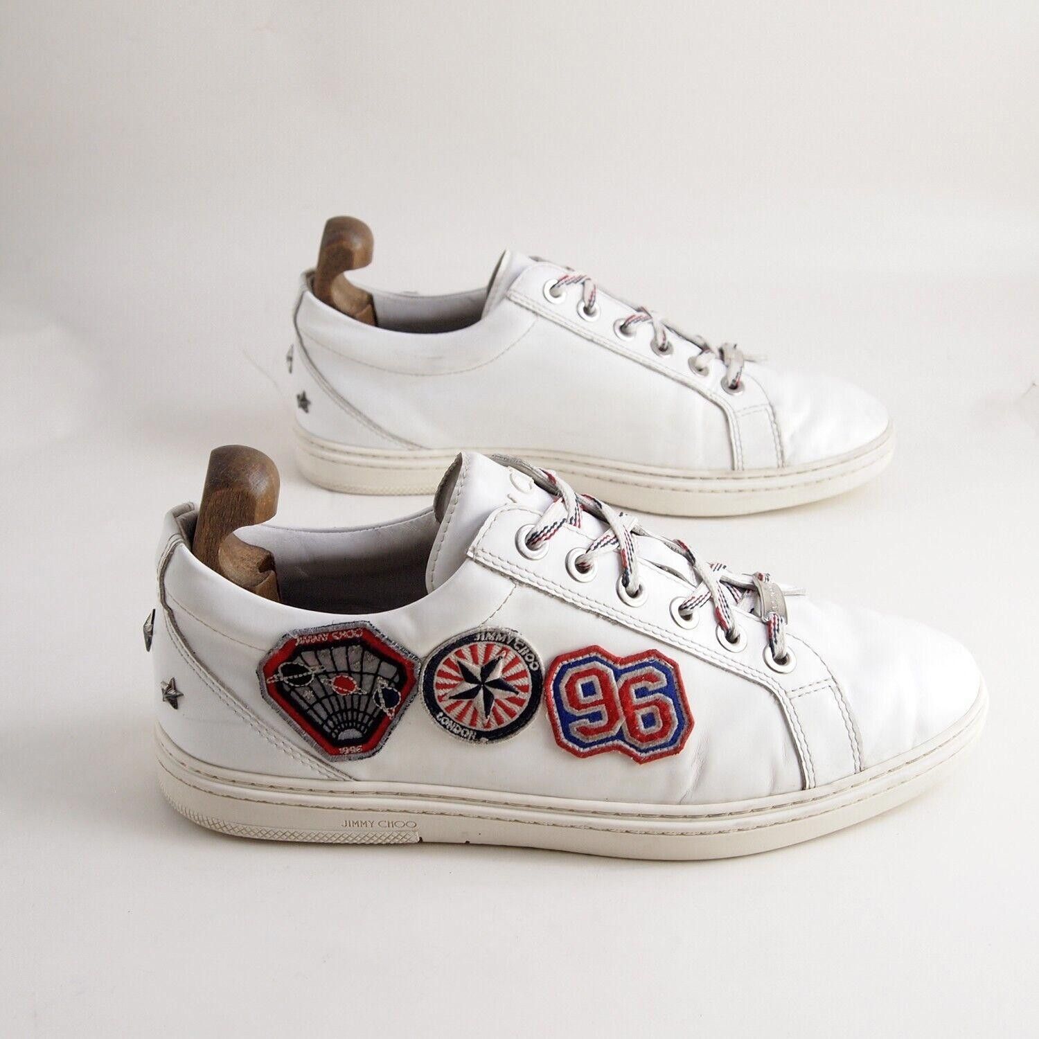 Jimmy Choo Jimmy Choo Low Top Sneakers White Leather Mens US 10 EU 43 Size US 10 / EU 43 - 4 Thumbnail