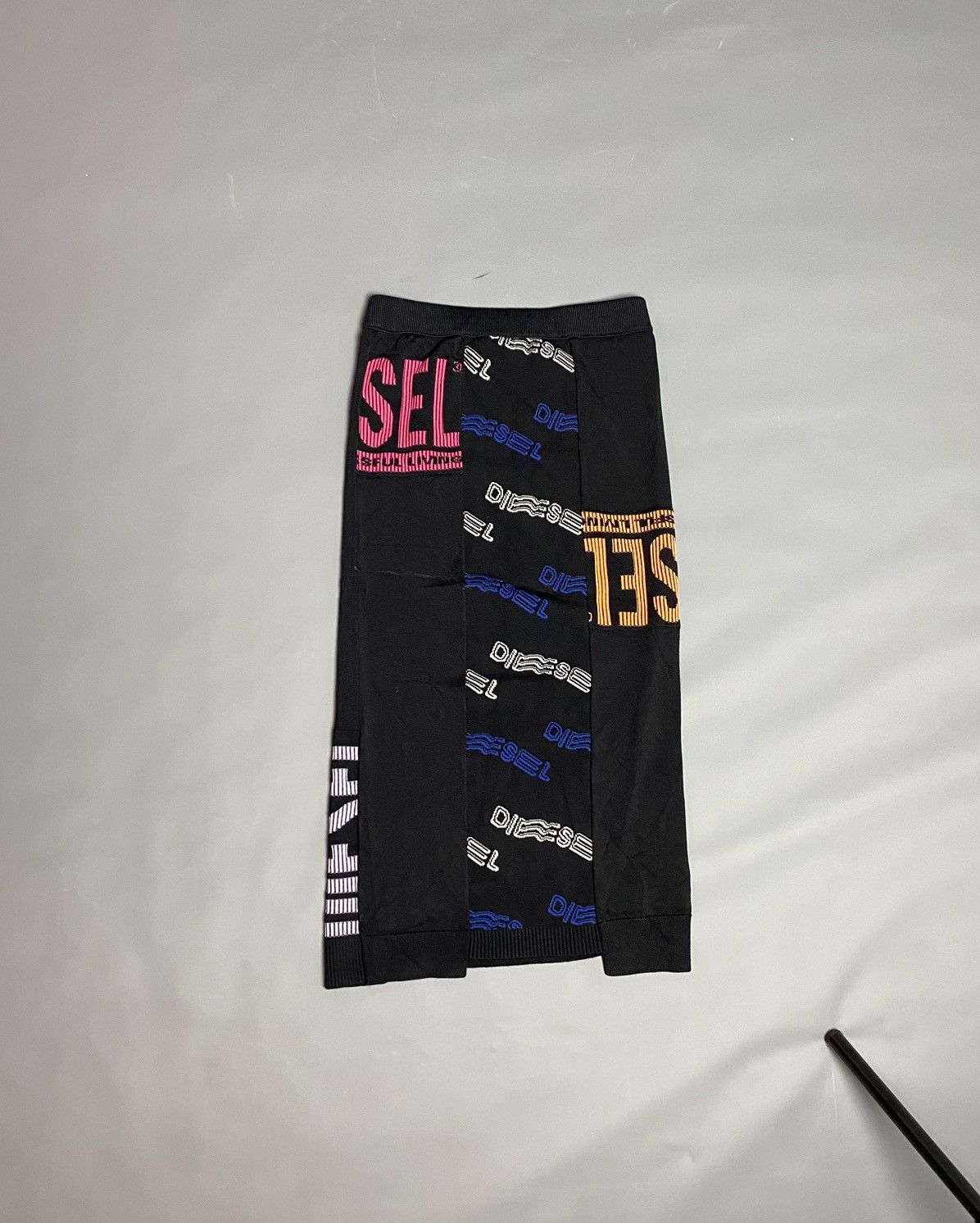 Diesel DIESEL Womens Graphic Multi Logo Rayon Midi Skirt Size XS Size 23" - 1 Thumbnail