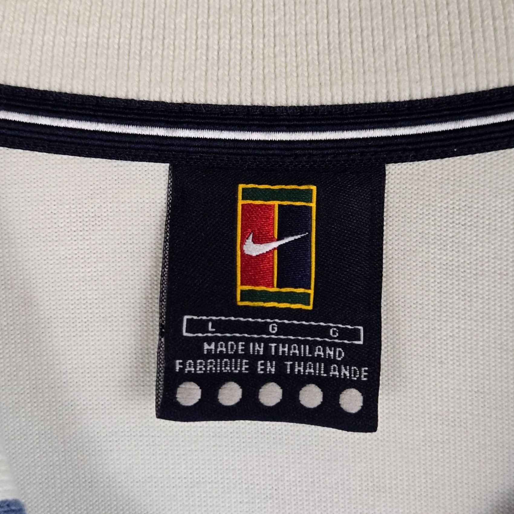 Nike VTG NIKE CHALLENGE Court Project Alpha Mens Polo Shirt/Sweatshirt Large White Johnny Collar Size US L / EU 52-54 / 3 - 7 Thumbnail