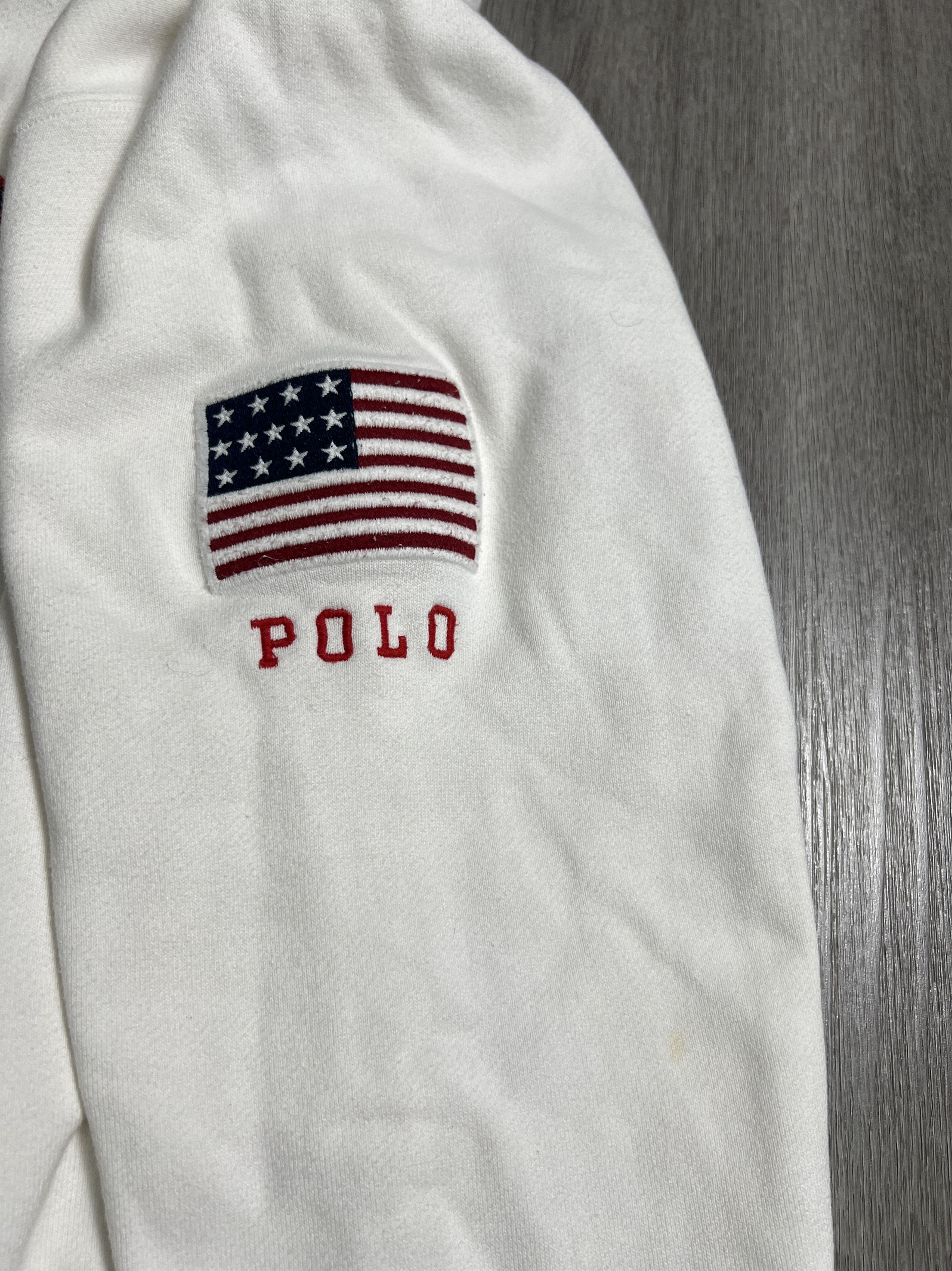 Polo Ralph Lauren × Ralph Lauren Sport × Vintage Vintage Polo Sport USA Flag Hoodie (L) JK925 Size US L / EU 52-54 / 3 - 5 Thumbnail