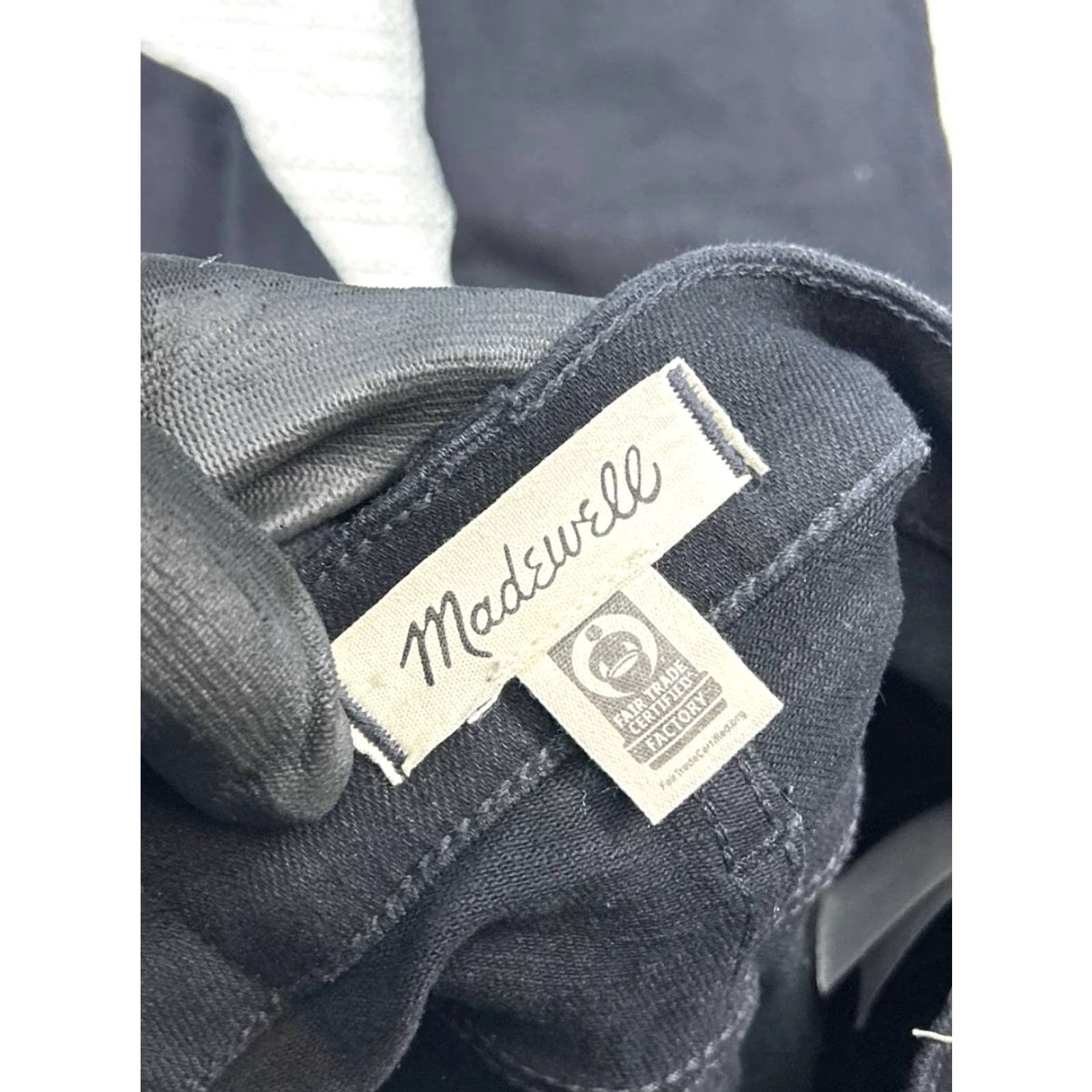 Madewell Madewell Mid Rise Kick Out Jeans Womens 24 Petite Black Denim Stretch Crop 24x25 Size 42" / US 20 - 7 Thumbnail