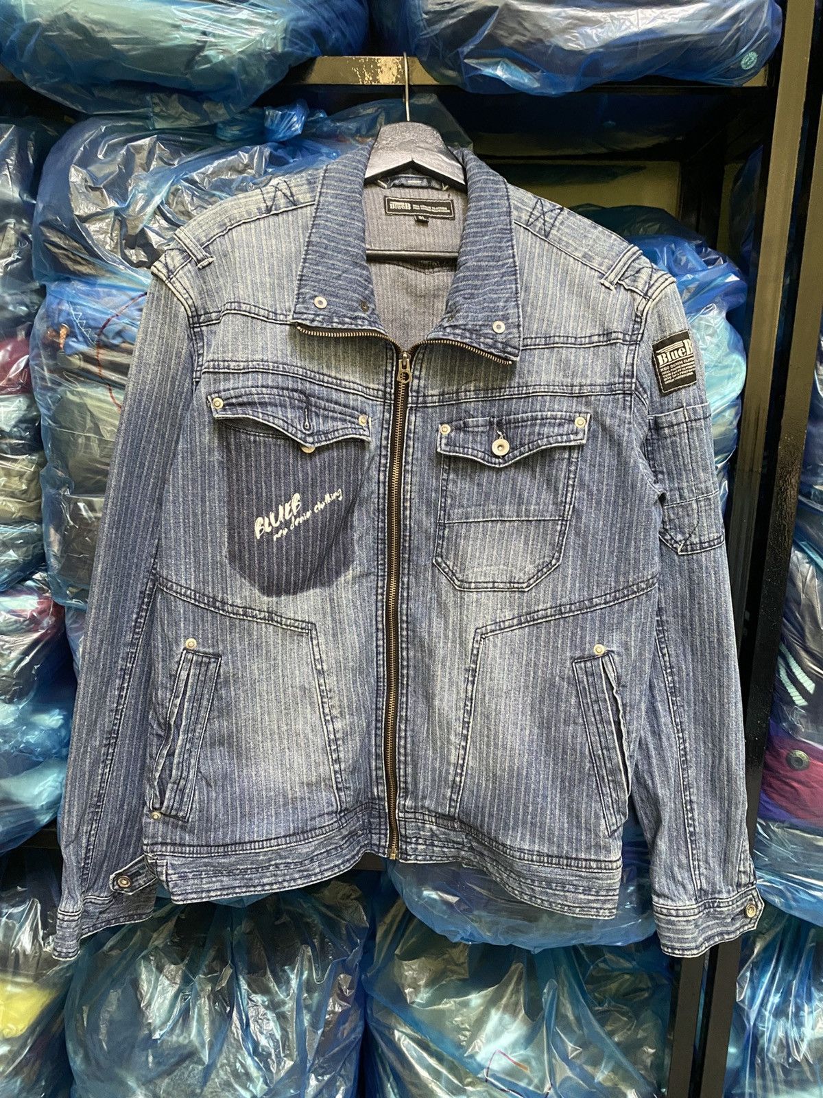 Other VINTAGE BLUE B DENIM WORKER JACKET Size US L / EU 52-54 / 3 - 3 Thumbnail