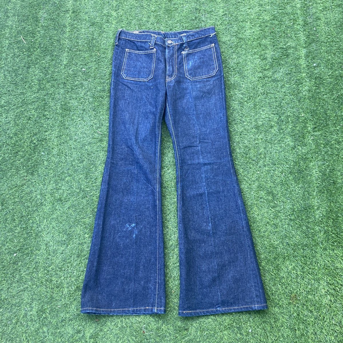 VINTAGE EDWIN BUSHPANT ZIP TALON DISTRESSED JEANS