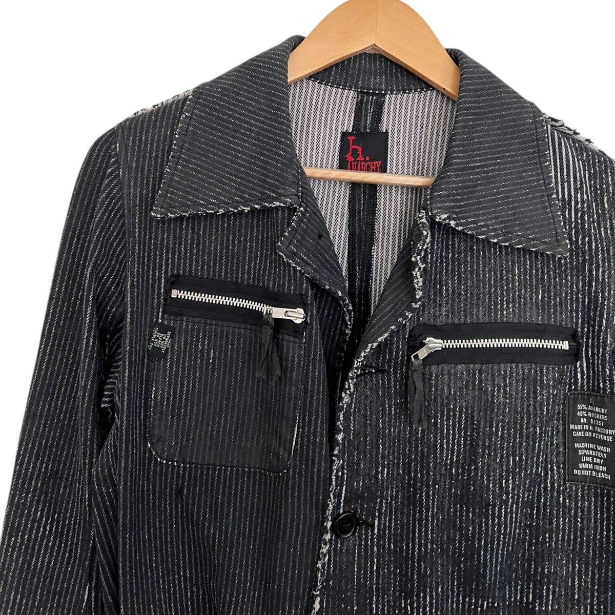 Other H.anarchy raw edge pinstripe blazer Size US M / EU 48-50 / 2 - 2 Thumbnail