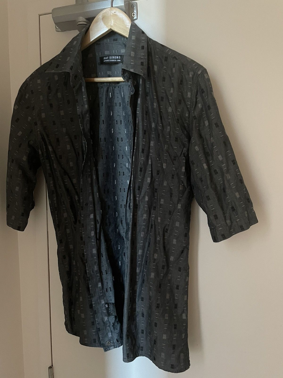 image of Raf Simons 00Ss Summa Cum Laude Razor Short Sleeve Shirt in Grey, Men's (Size Medium)