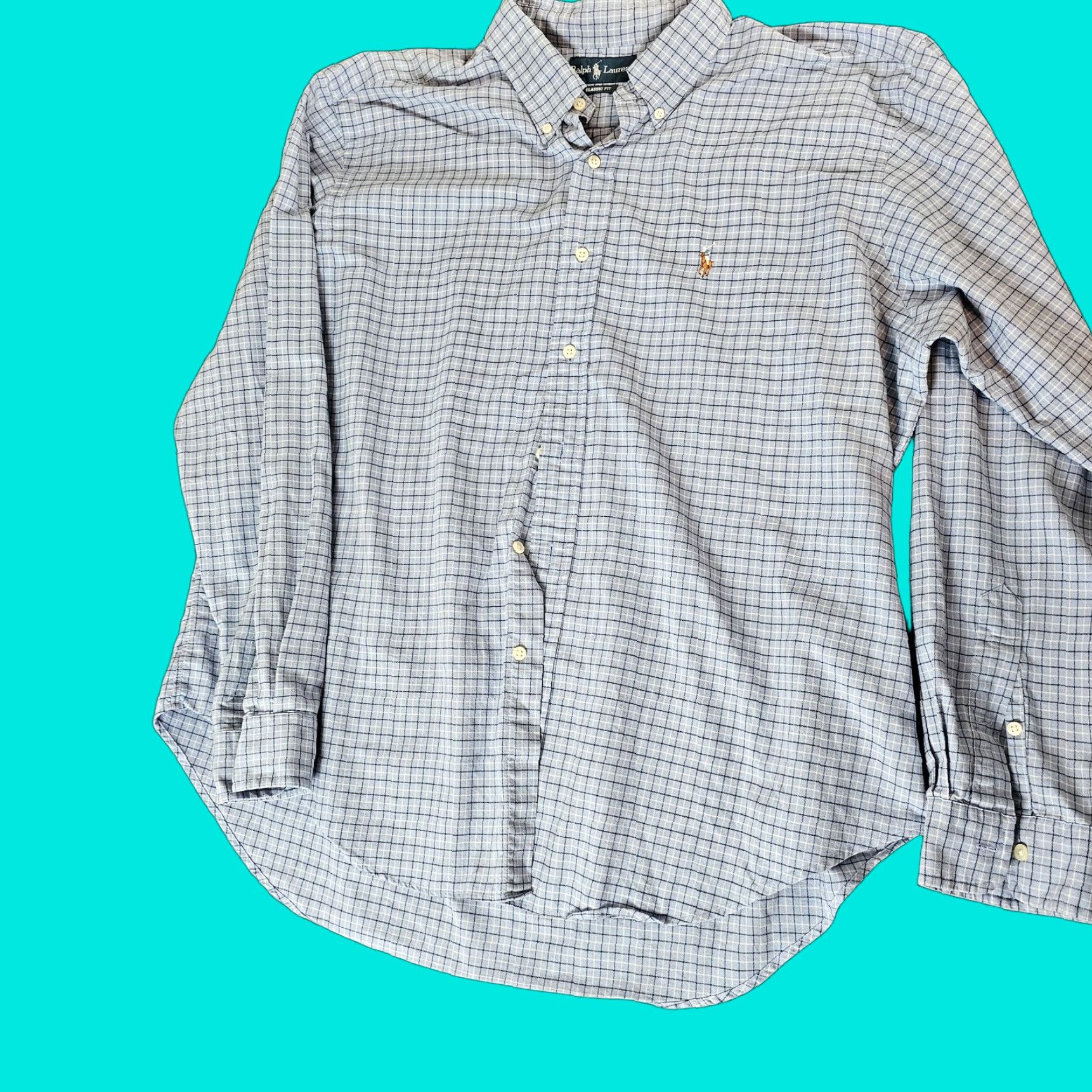 Ralph Lauren Ralph Lauren Blue Label Men’s 2XL Blue Check Long Sleeve Button Down Shirt Pony Shirt Size US XXL / EU 58 / 5 - 1 Thumbnail