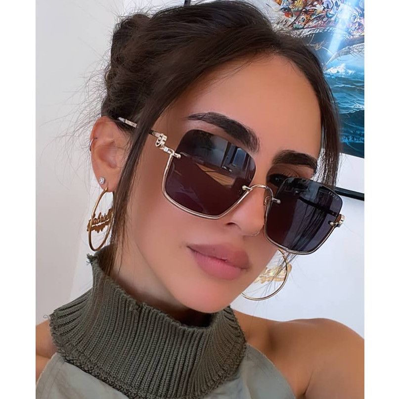 Gucci NEW Gucci GG1279S Half Rim Gold Grey Sunglasses $595