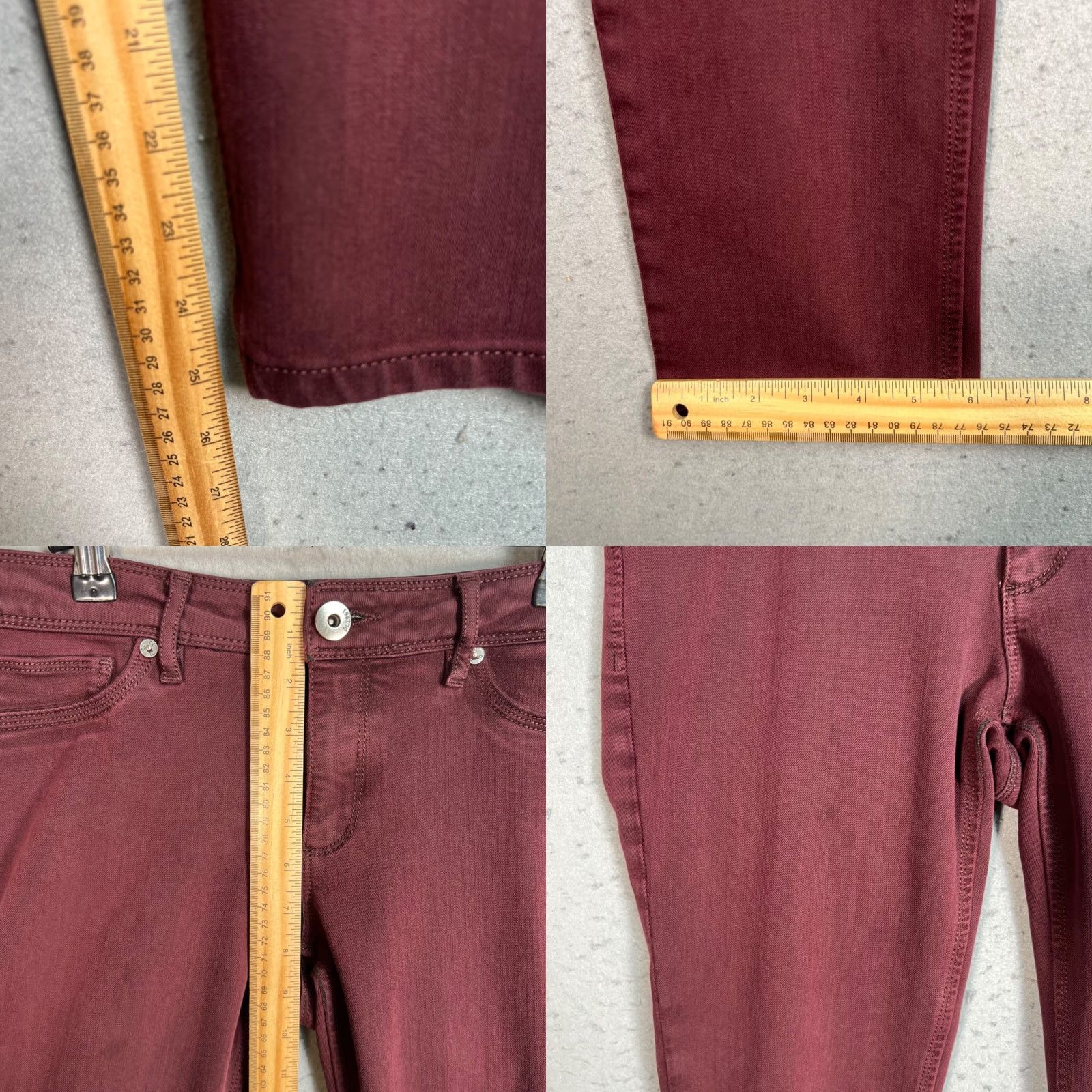 DL1961 DL1961 Womens Jeans Burgundy Stretch Skinny Fit 29 Adult Womens 29 Denim Pants 5-Pocket Design Modern Classic Vintage No Size 29" - 8 Thumbnail