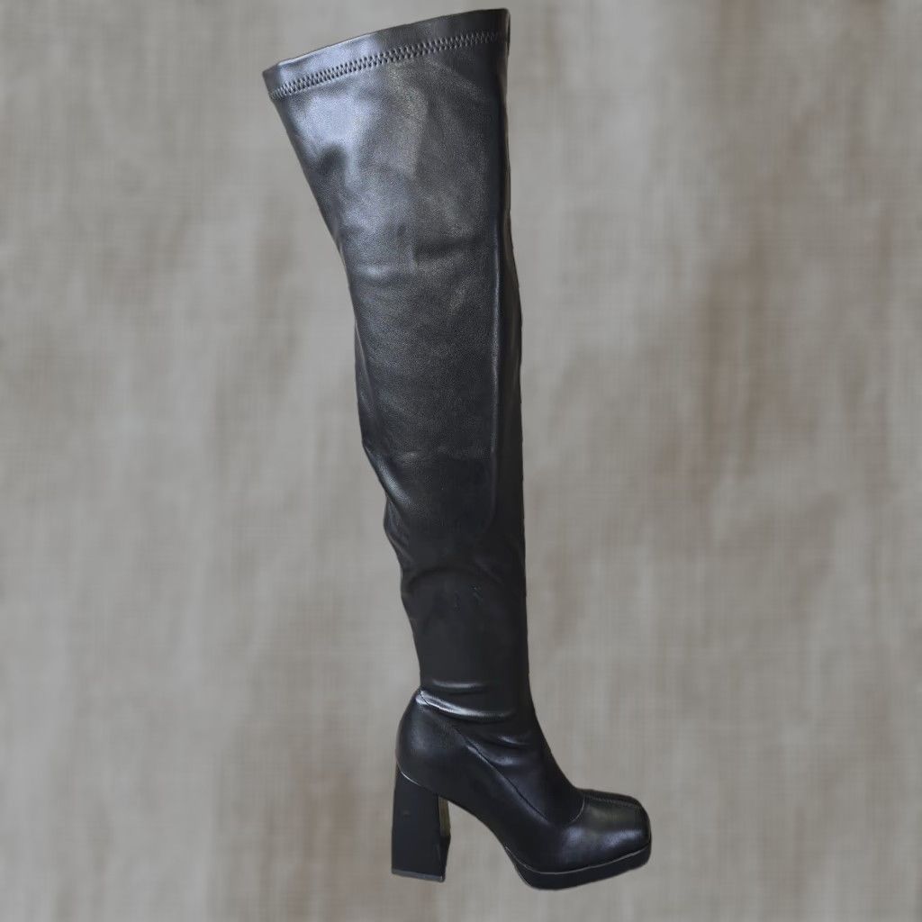 Dolls Kill Le Grand Amour Thigh Tapestry Boots Sugar Thrillz