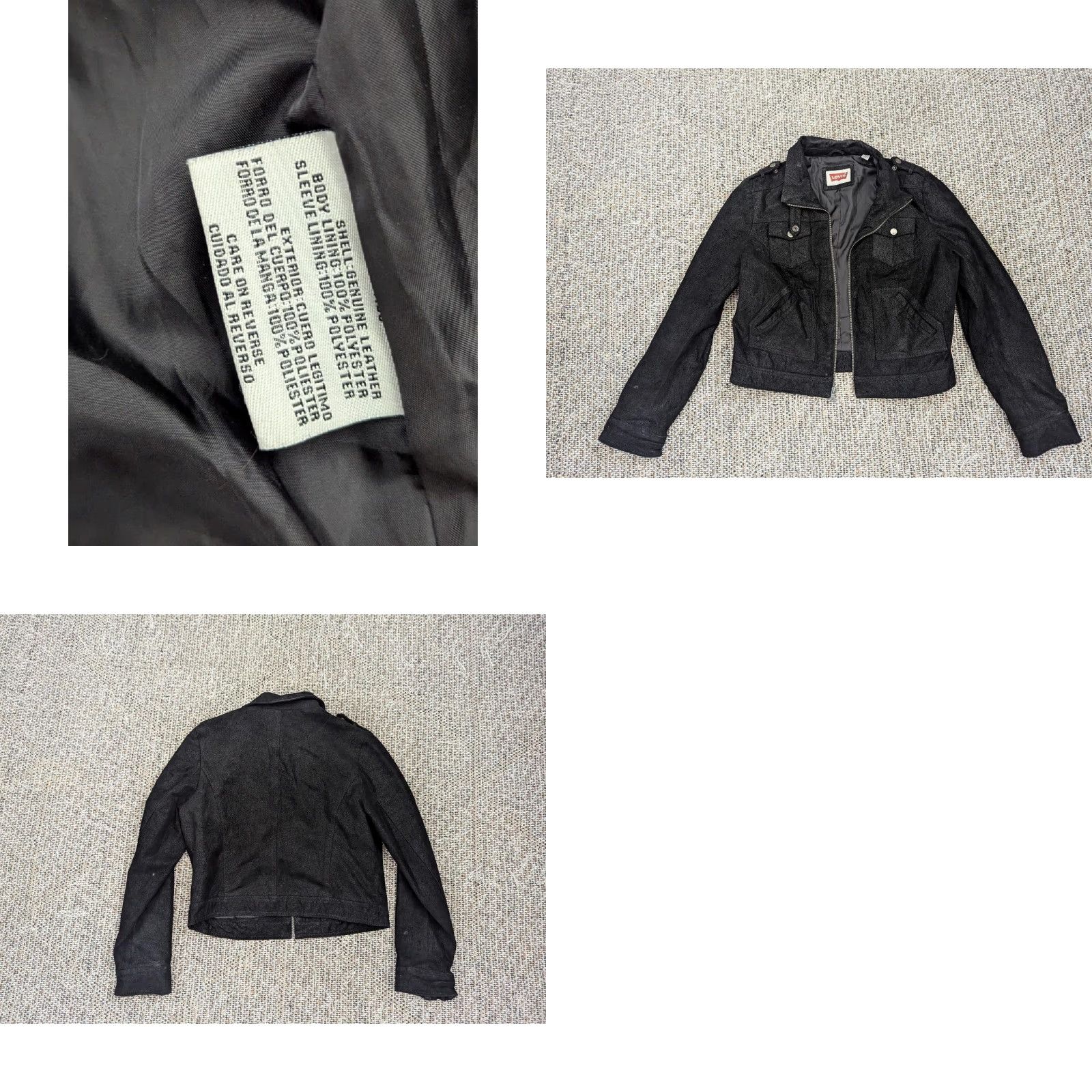 Levi's VINTAGE Levi's motorcycle jacket S Women Black Leather BIKER moto Y2K jacket Zip Mens Womens Girls Size S / US 4 / IT 40 - 8 Thumbnail