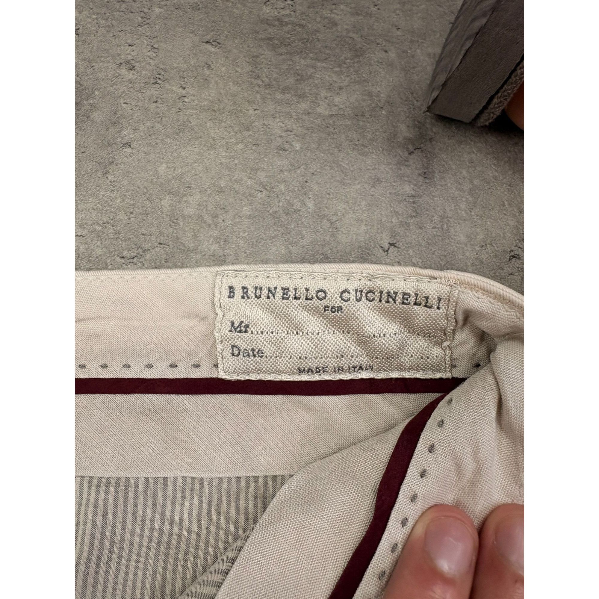 Brunello Cucinelli BRUNELLO CUCINELLI Luxury Chinos | Beige | Size EU 52 (US 36 Size US 36 / EU 52 - 11 Thumbnail