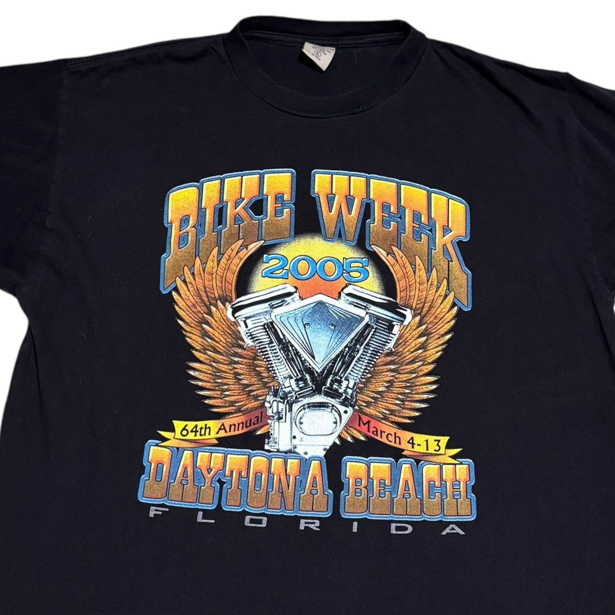 Vintage 2005 Daytona Beach Bike Week Black Motorcycle Shirt Adult XL Size US XL / EU 56 / 4 - 2 Thumbnail