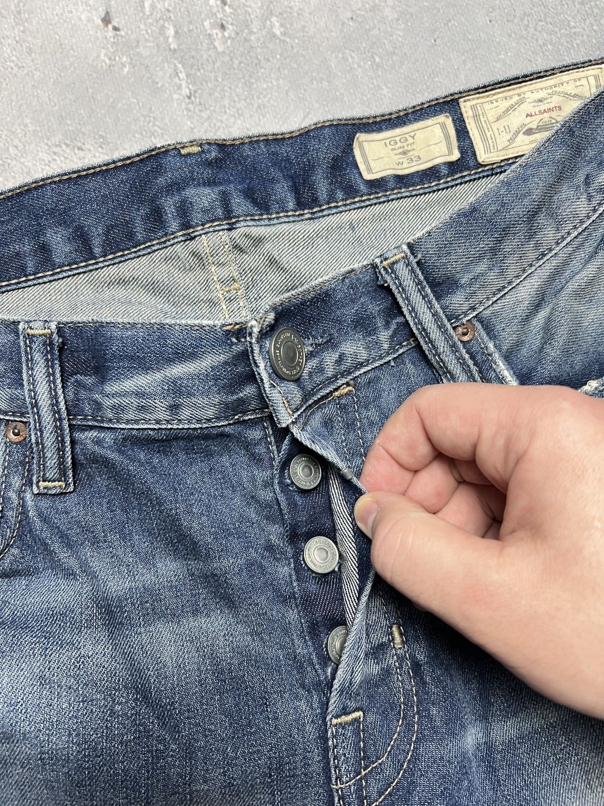 Allsaints Mens AllSaints Jeans Denim Pants ES IGGY y2k luxury W33 Rare Size US 34 / EU 50 - 11 Thumbnail