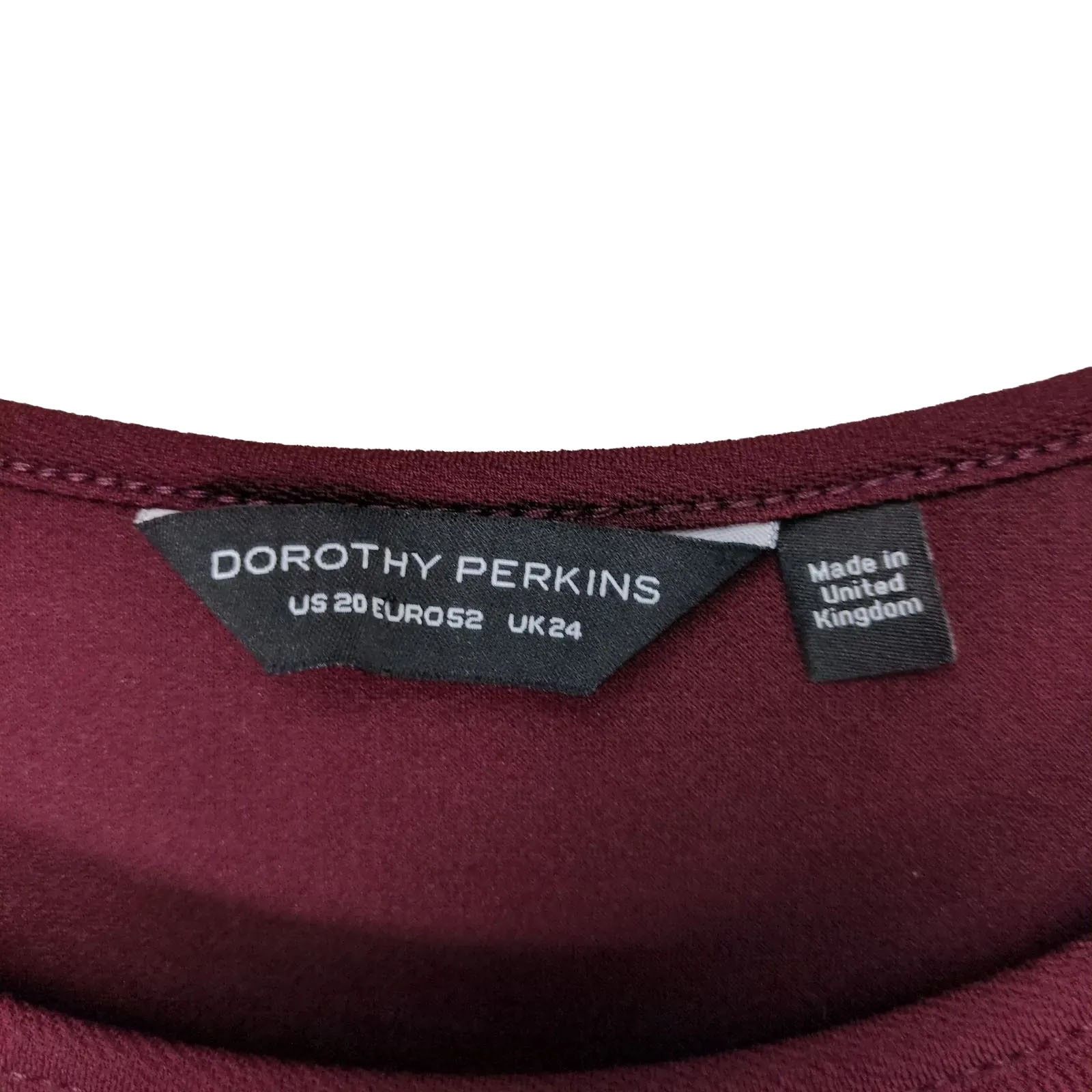 Other UK Dorothy Perkins Liverpool Sz 20 Burgundy Fit & Flare Dress Size 3XL / US 20-22 - 3 Thumbnail